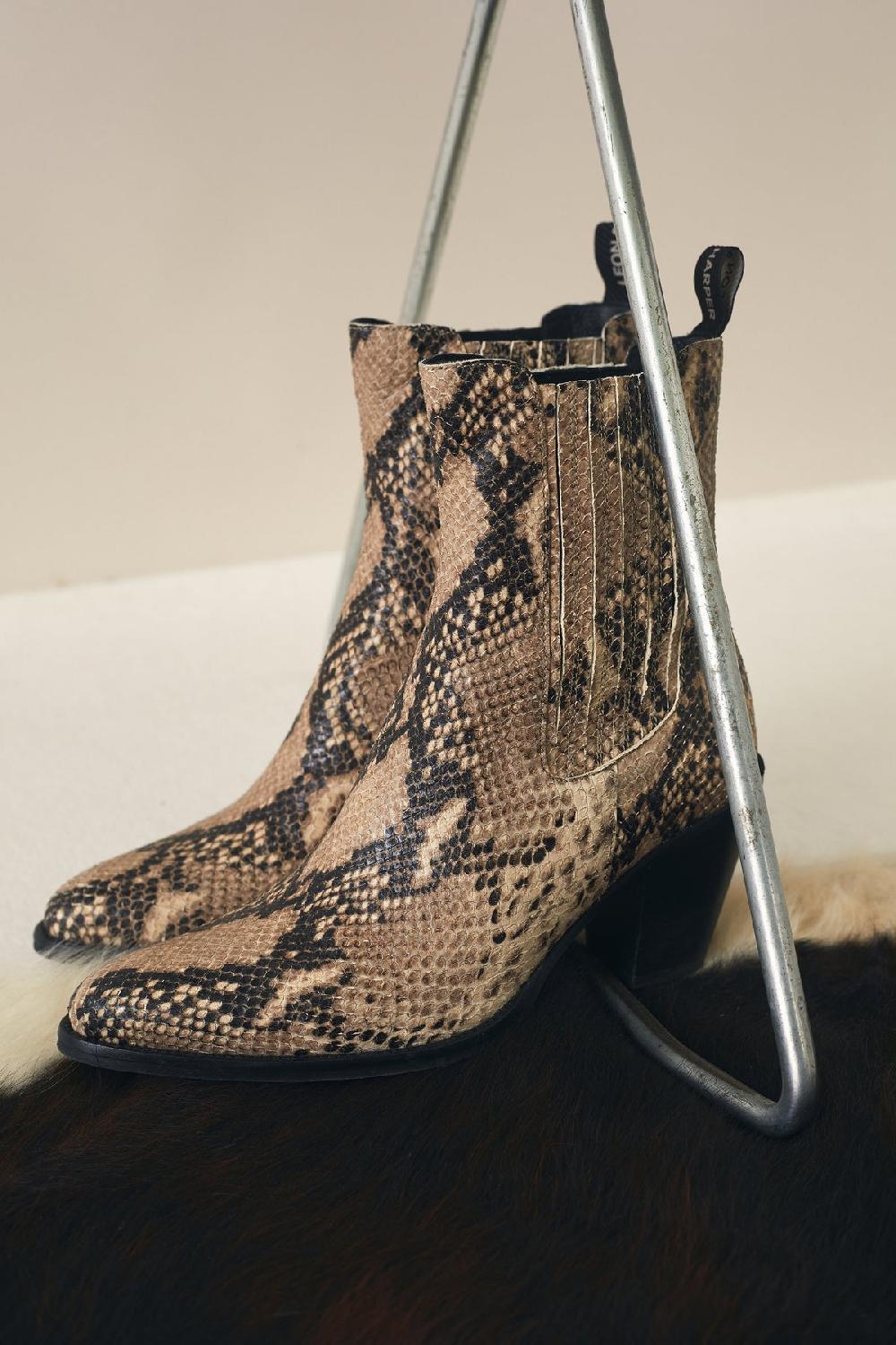Leon & Harper Bottines Sylvie Python Yellow