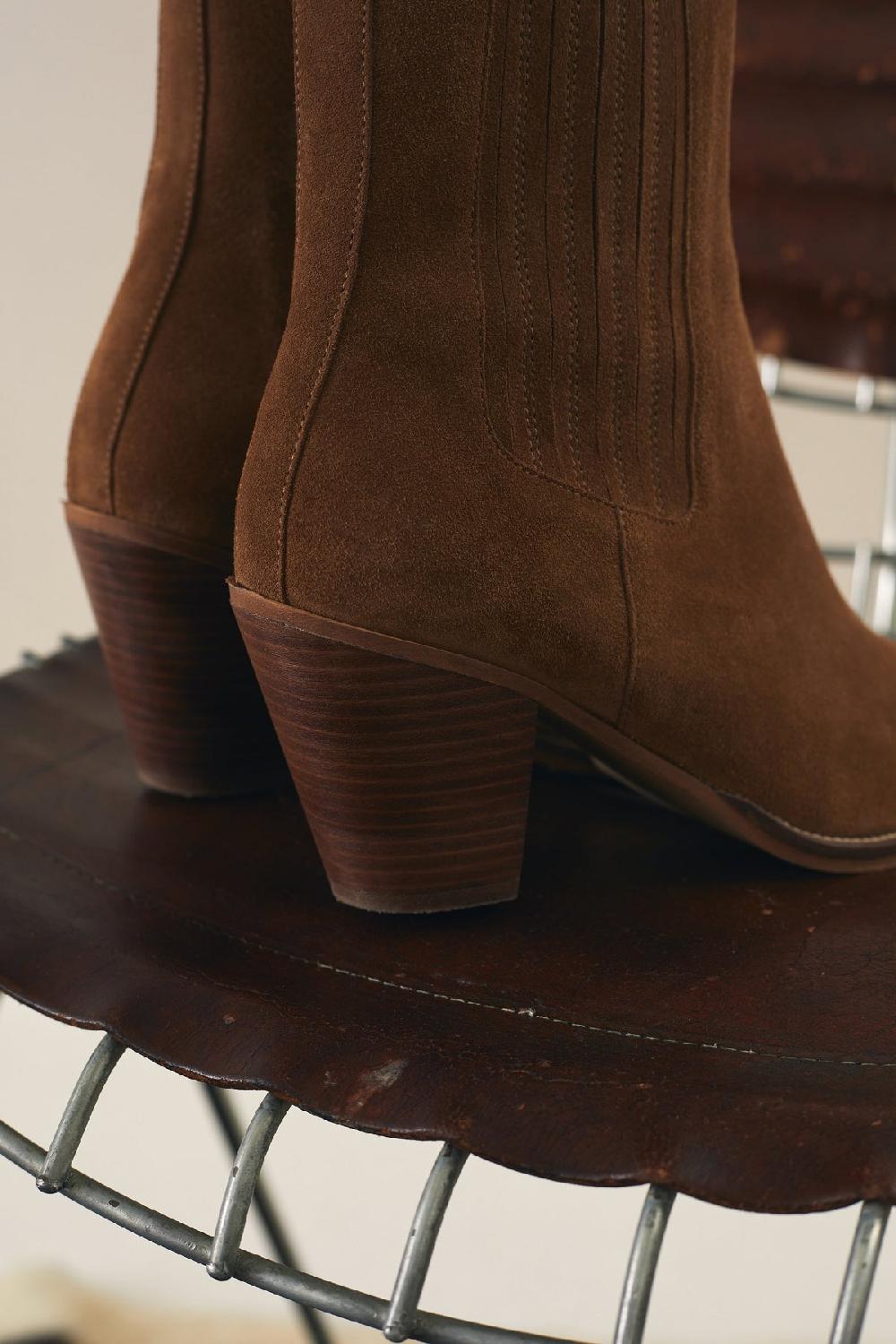 Leon & Harper Bottines Sylvie Suede Camel
