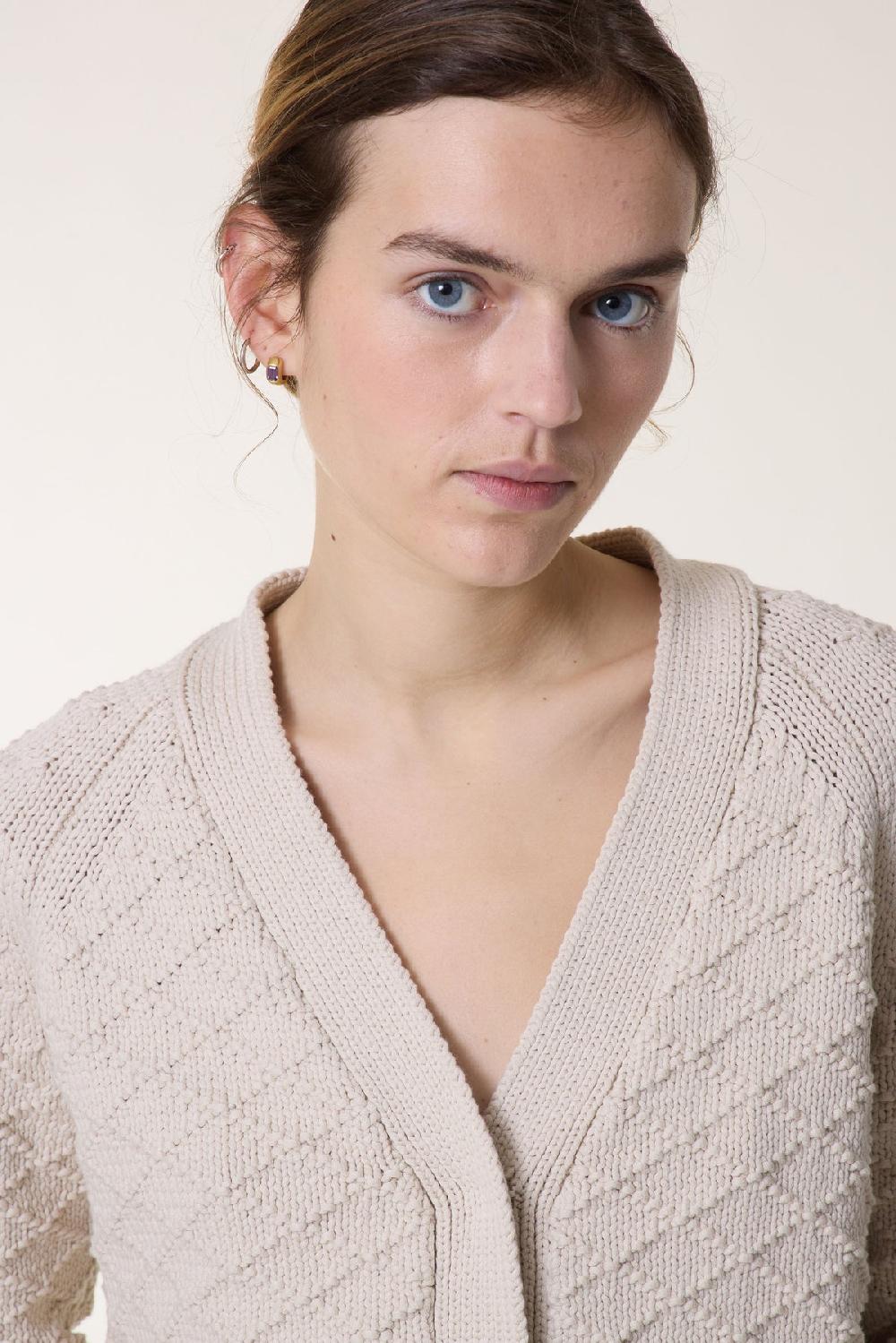 Leon & Harper Cardigan Maeght Plain Stone