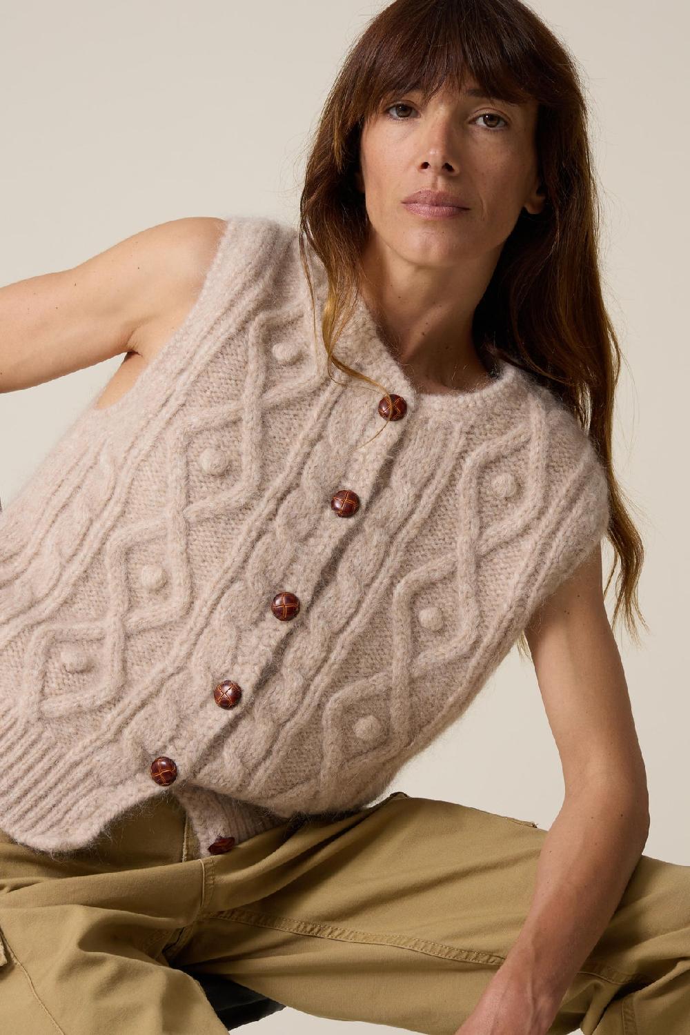 leon & harper Cardigan Malka Chn Beige