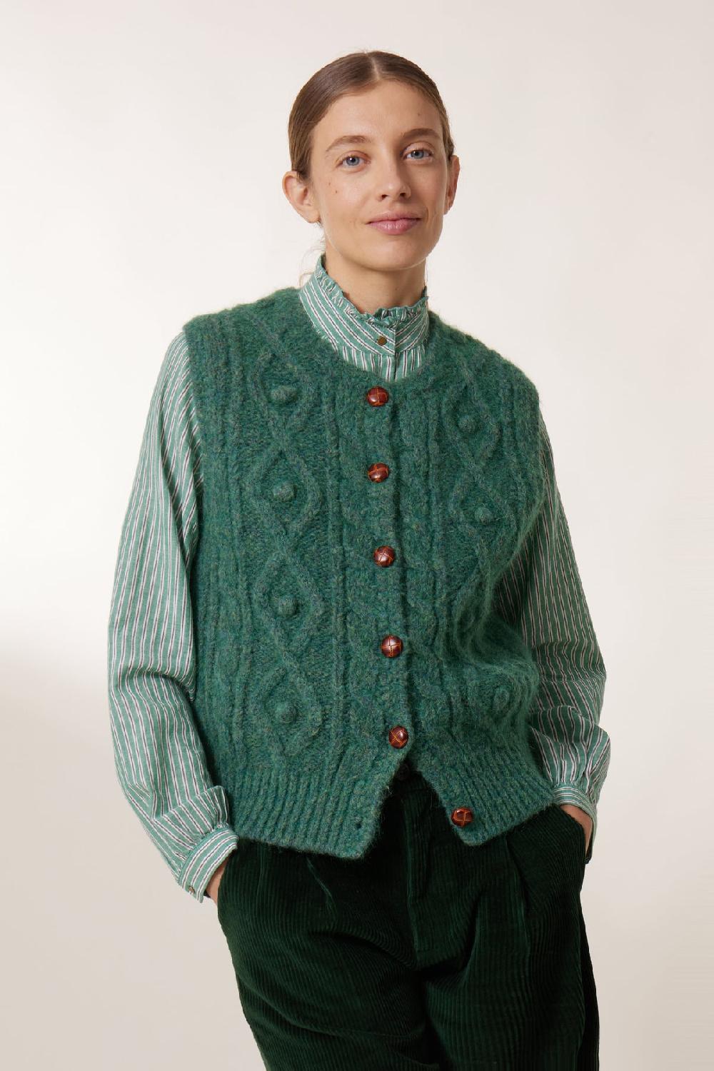 Leon & Harper Cardigan Malka Chn Green