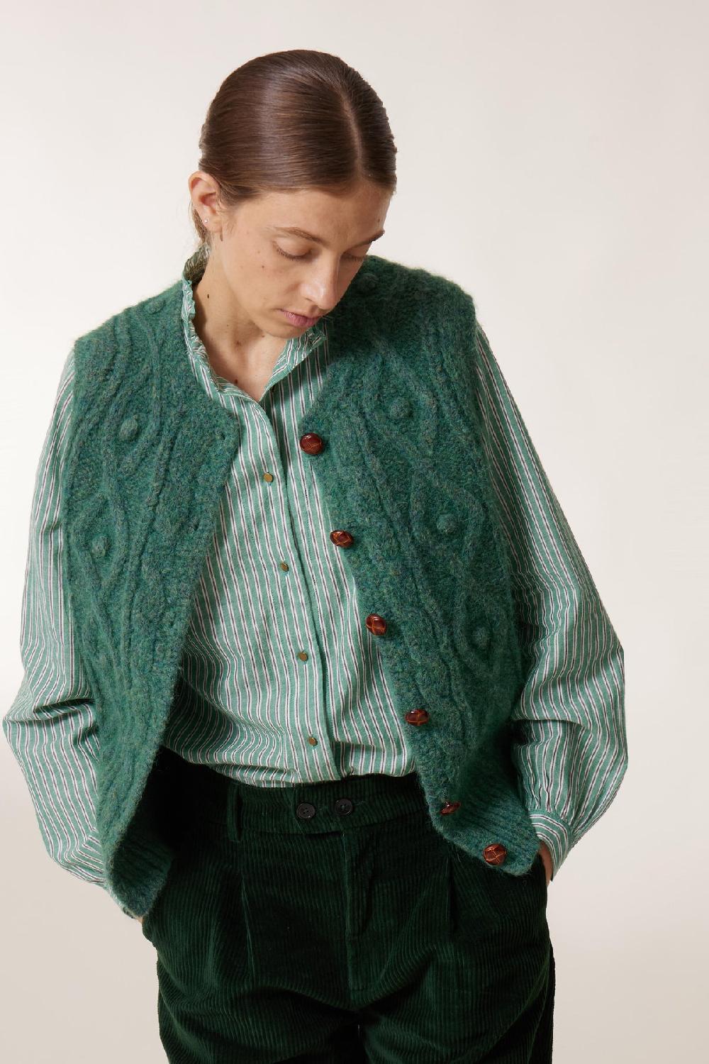 leon & harper Cardigan Malka Chn Green