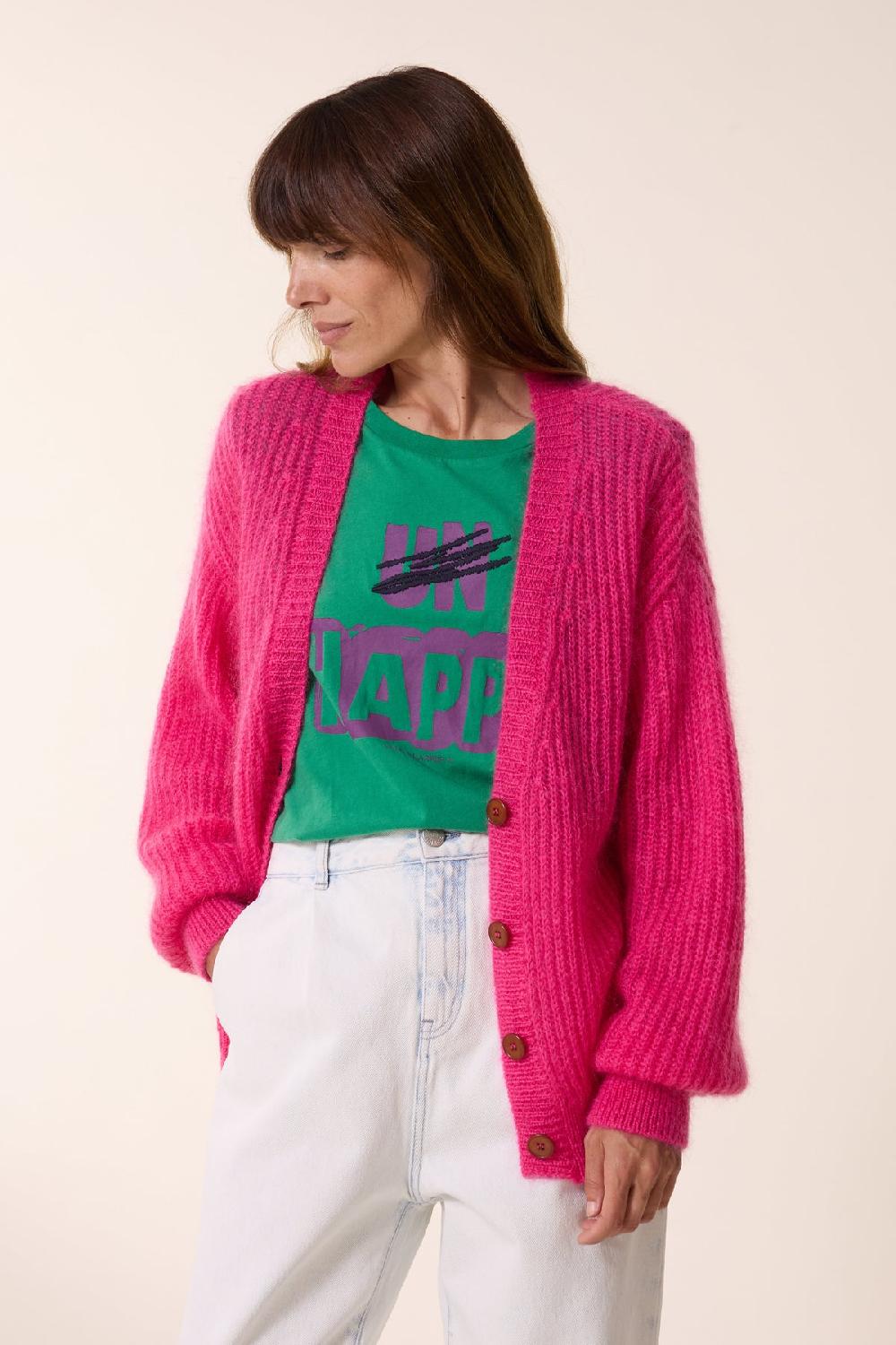 leon & harper Cardigan Manou PL Pink