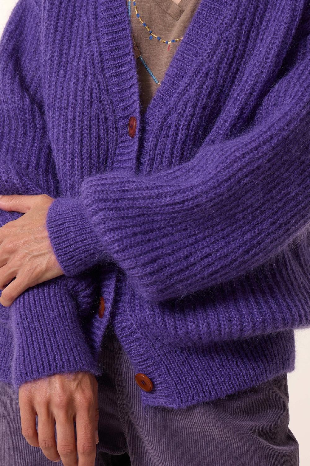 Leon & Harper Cardigan Manou PL Purple