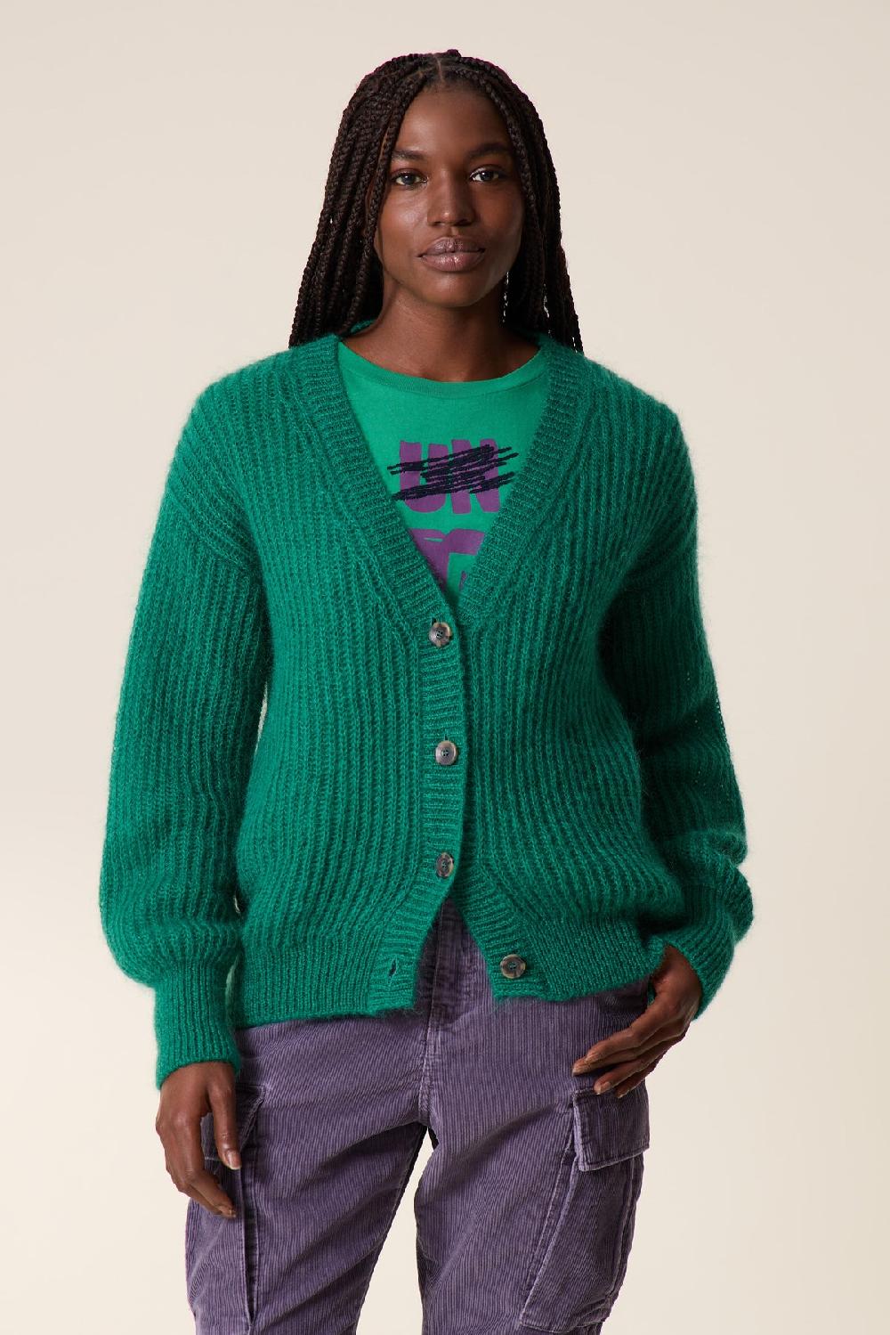 Leon & Harper Cardigan Manou PLN Green