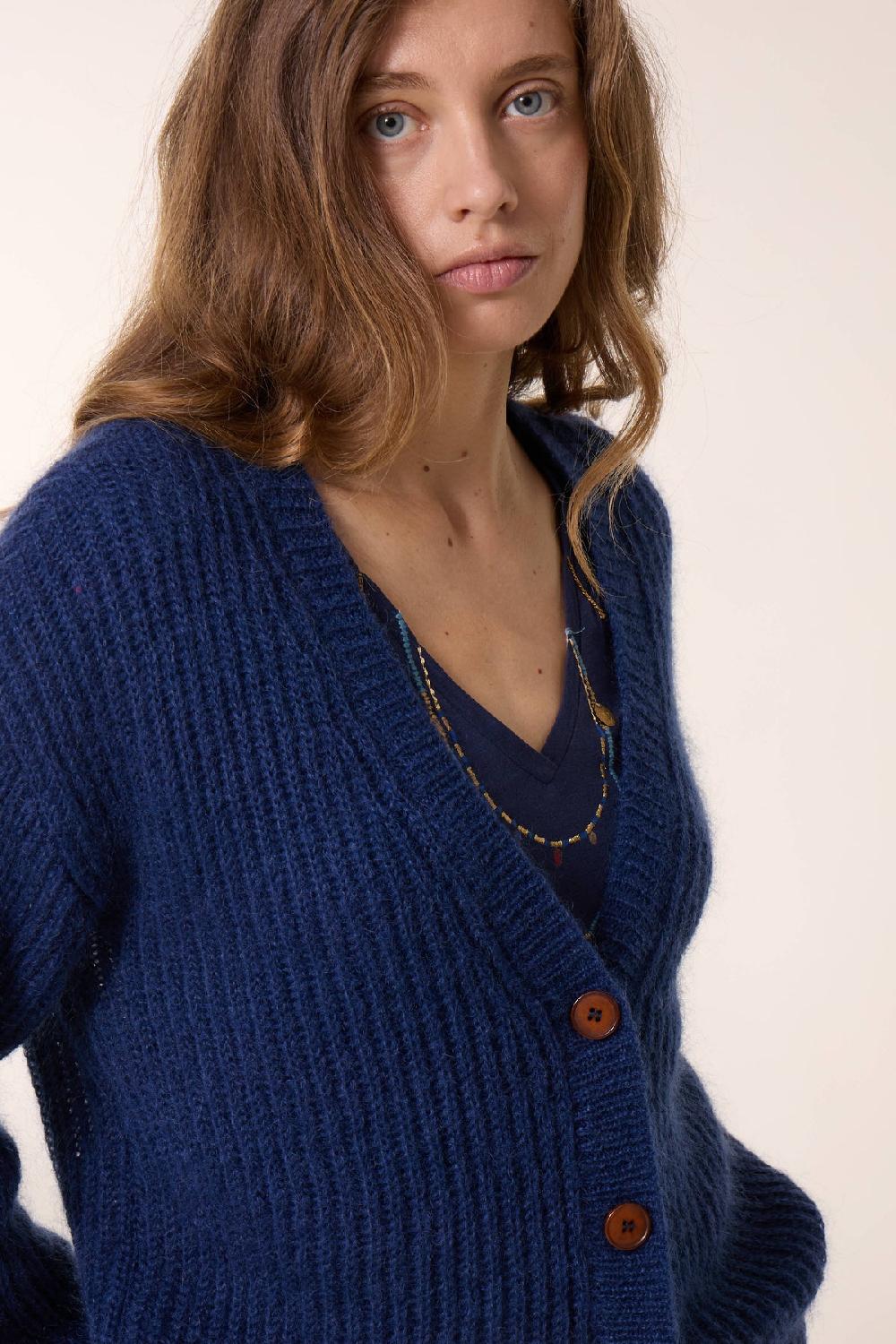 Leon & Harper Cardigan Manou PLN Navy