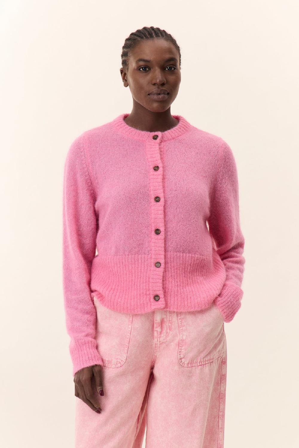 Leon & Harper Cardigan Martha Plain Pink