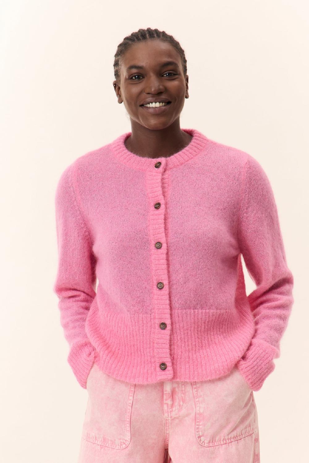 leon & harper Cardigan Martha Plain Pink
