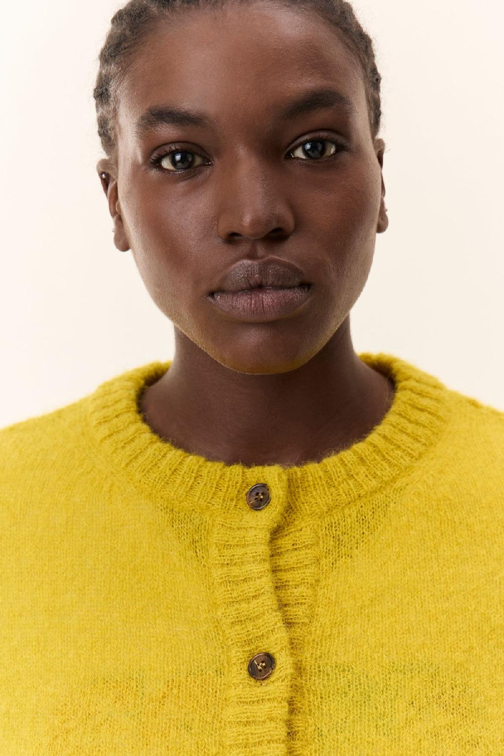 Leon & Harper Cardigan Martha Plain Yellow