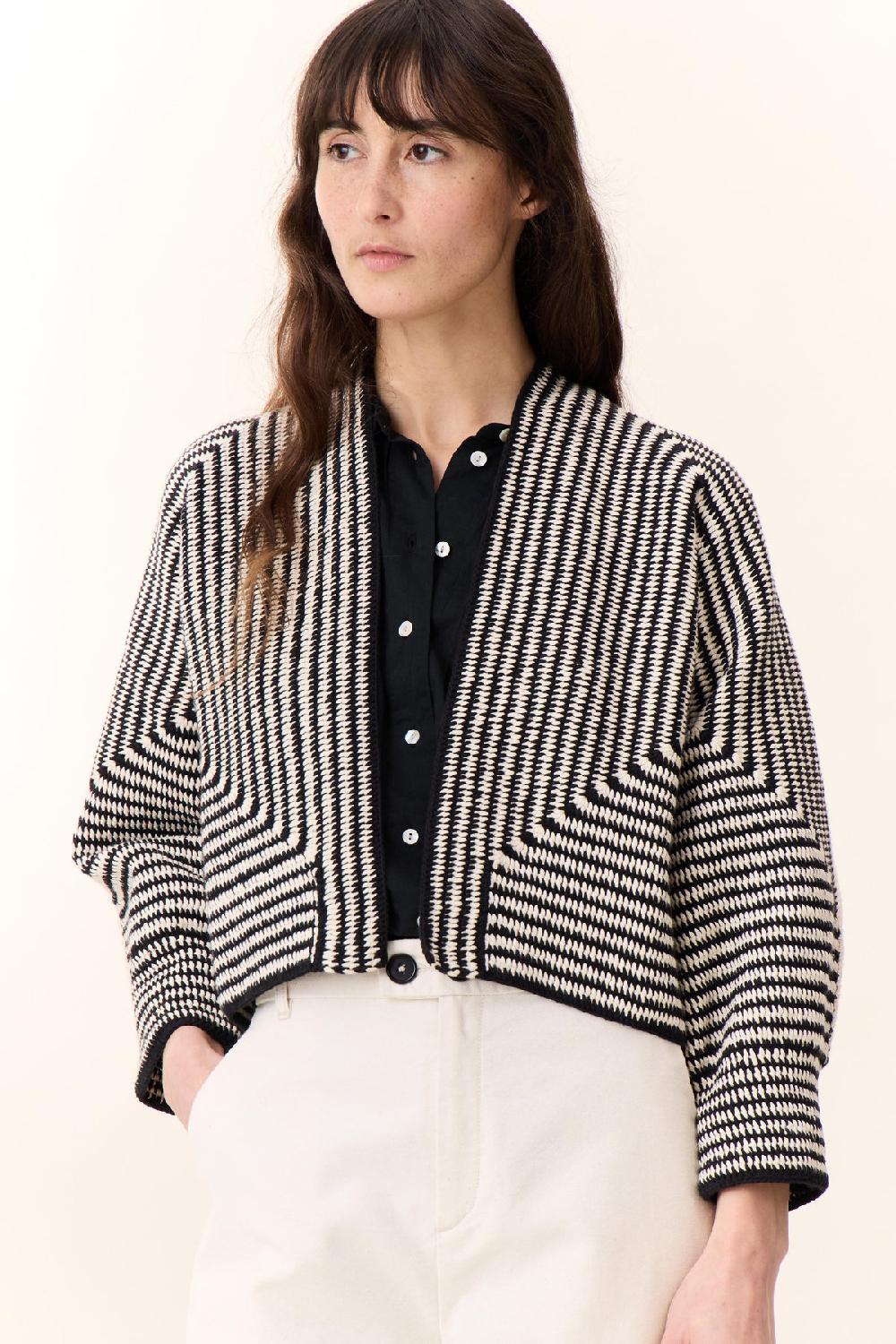 Leon & Harper Cardigan Marvela Strp Black