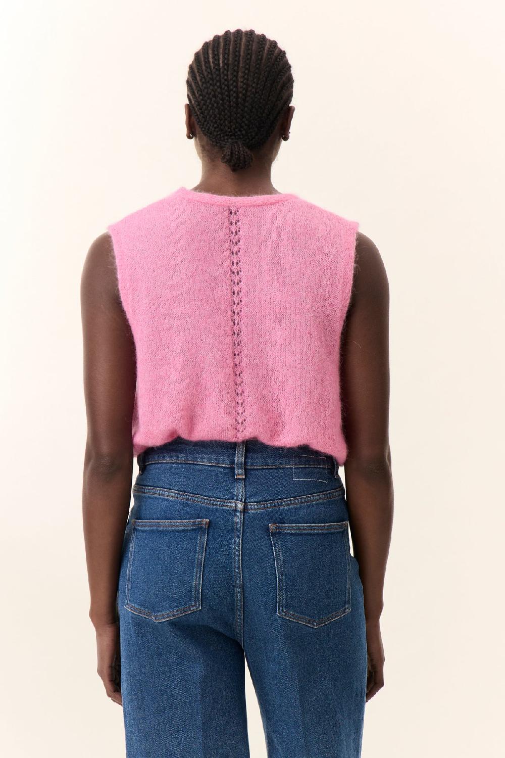 Leon & Harper Cardigan Medium Plain Pink