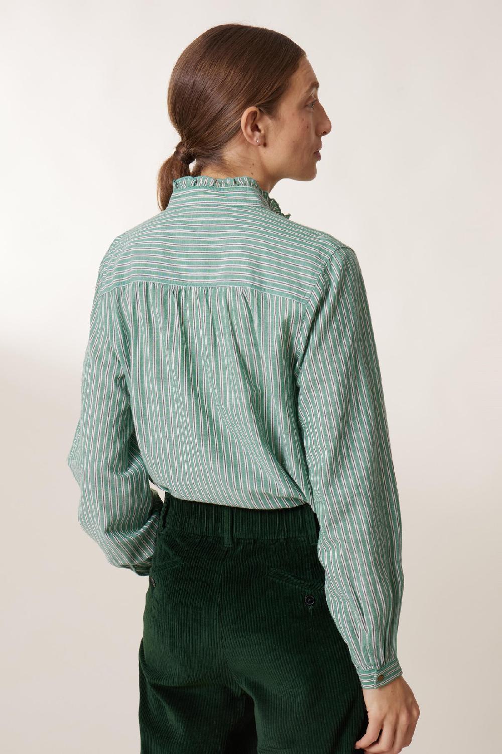 Leon & Harper Chemise Caith Stripe Green