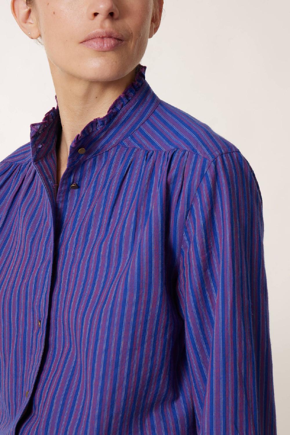 Leon & Harper Chemise Caith Stripe Purple