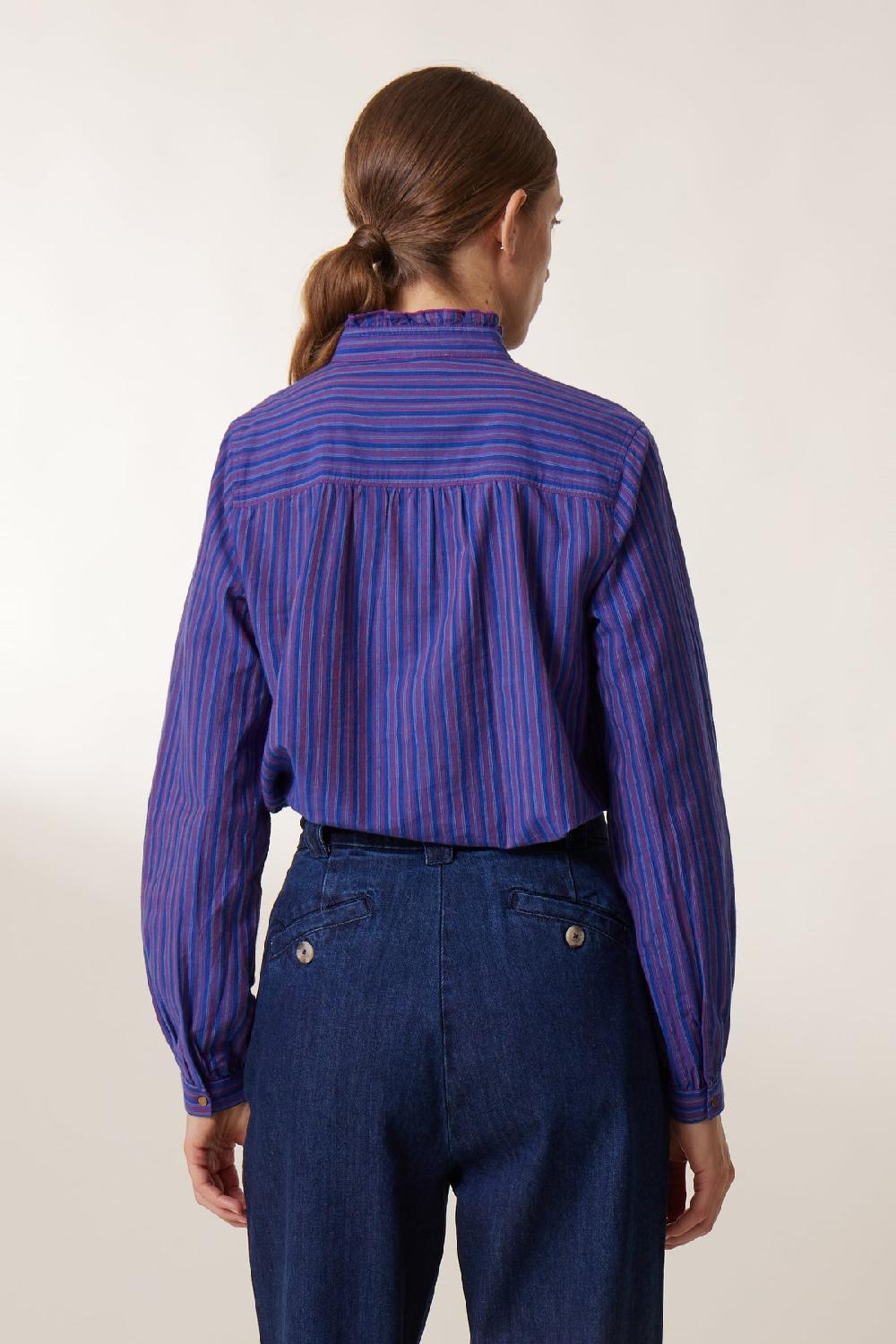 Leon & Harper Chemise Caith Stripe Purple