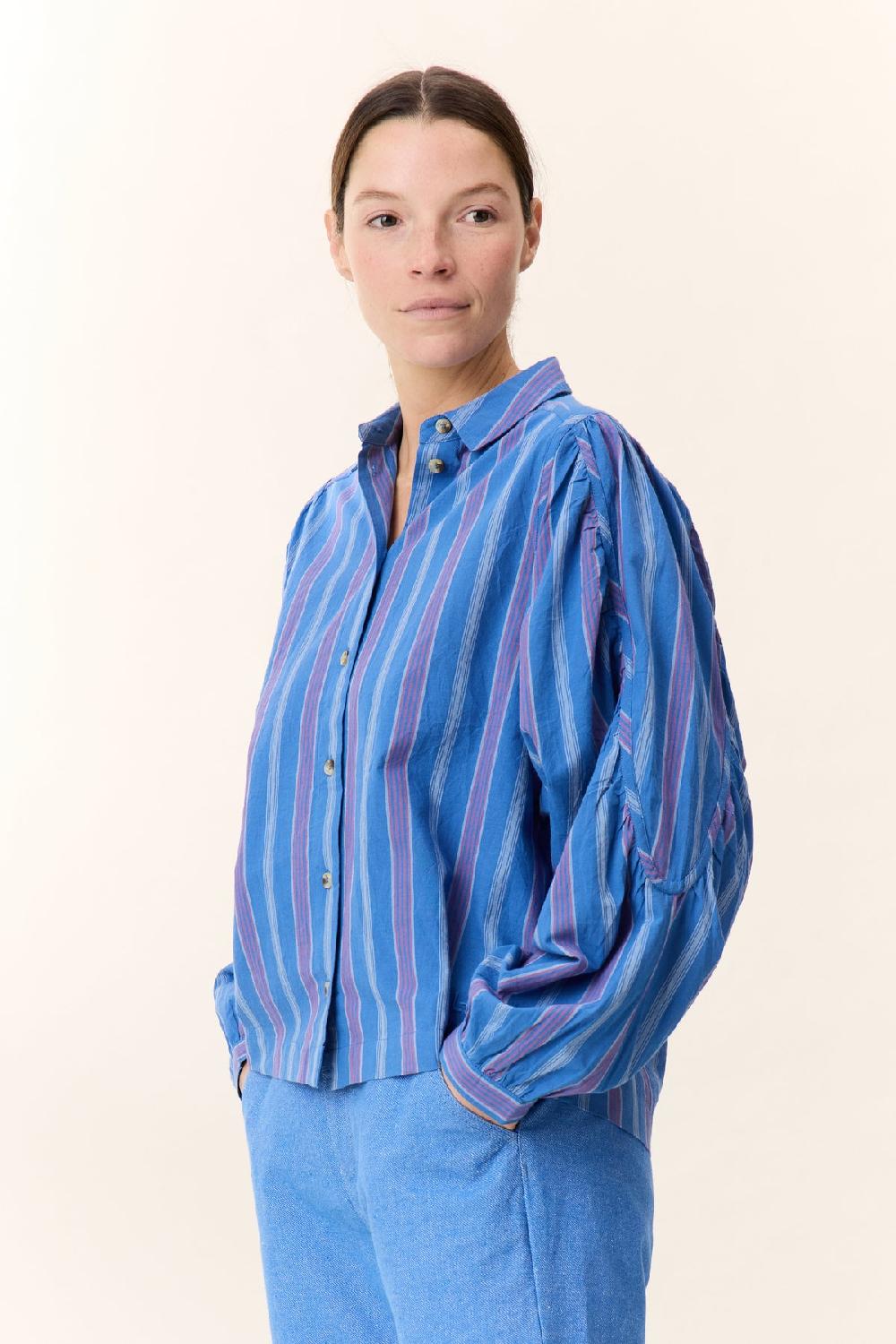 leon & harper Chemise Candri Strp Blue