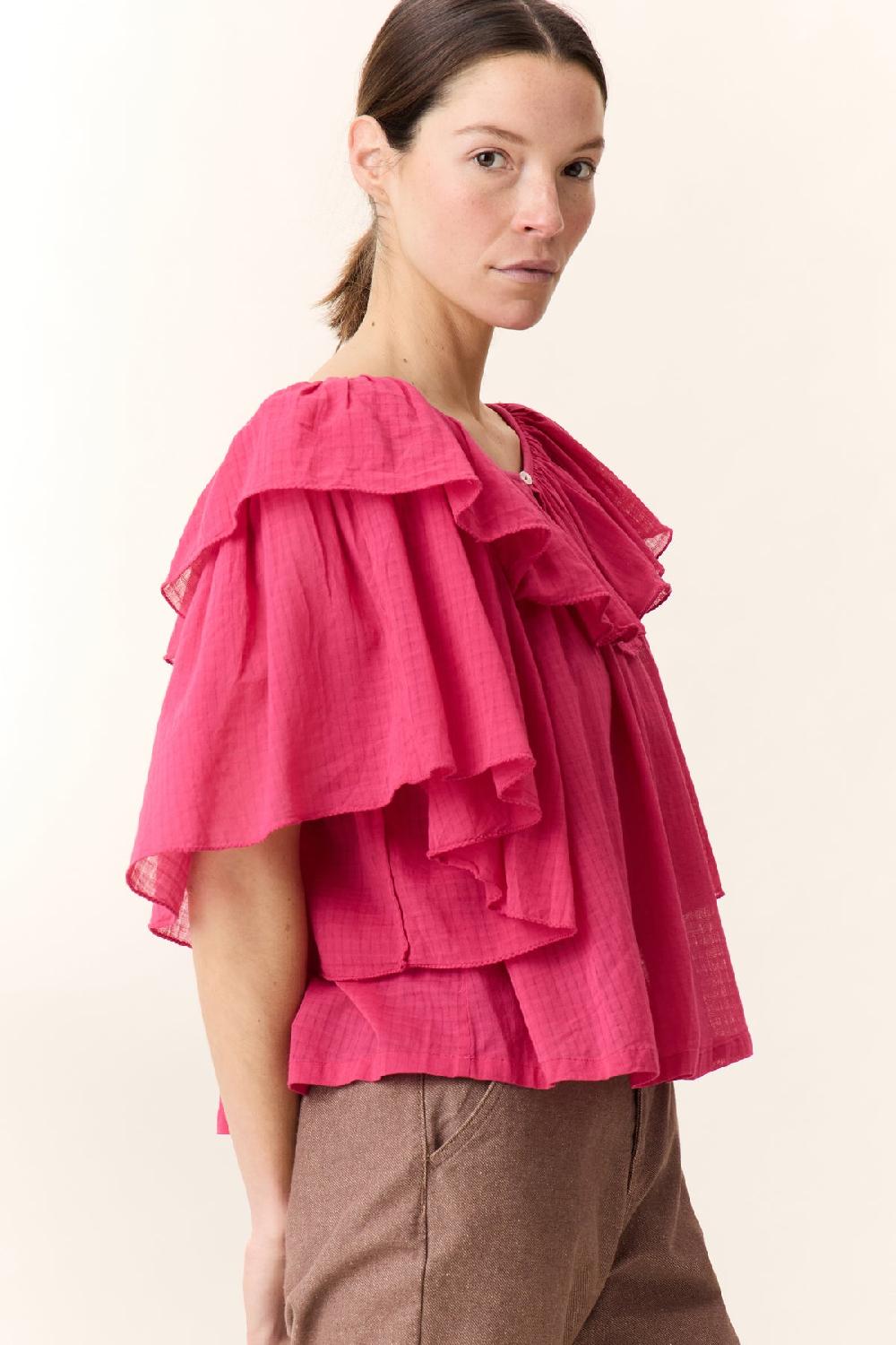 Leon & Harper Chemise Casey Plain Berry