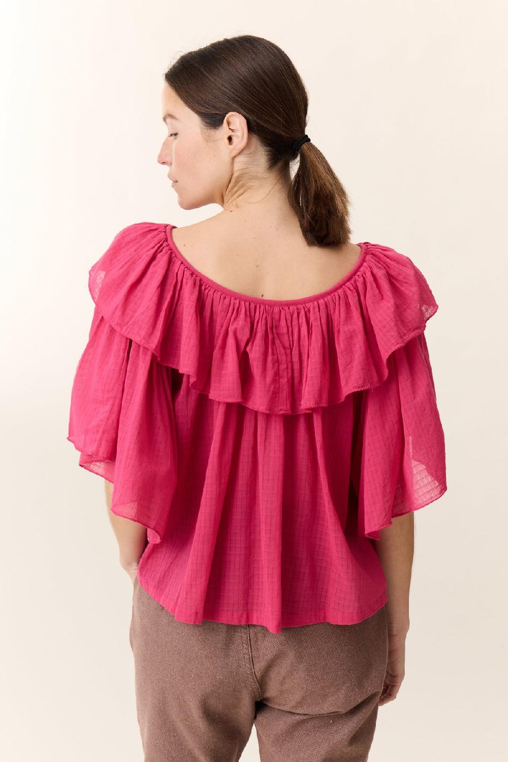 Leon & Harper Chemise Casey Plain Berry