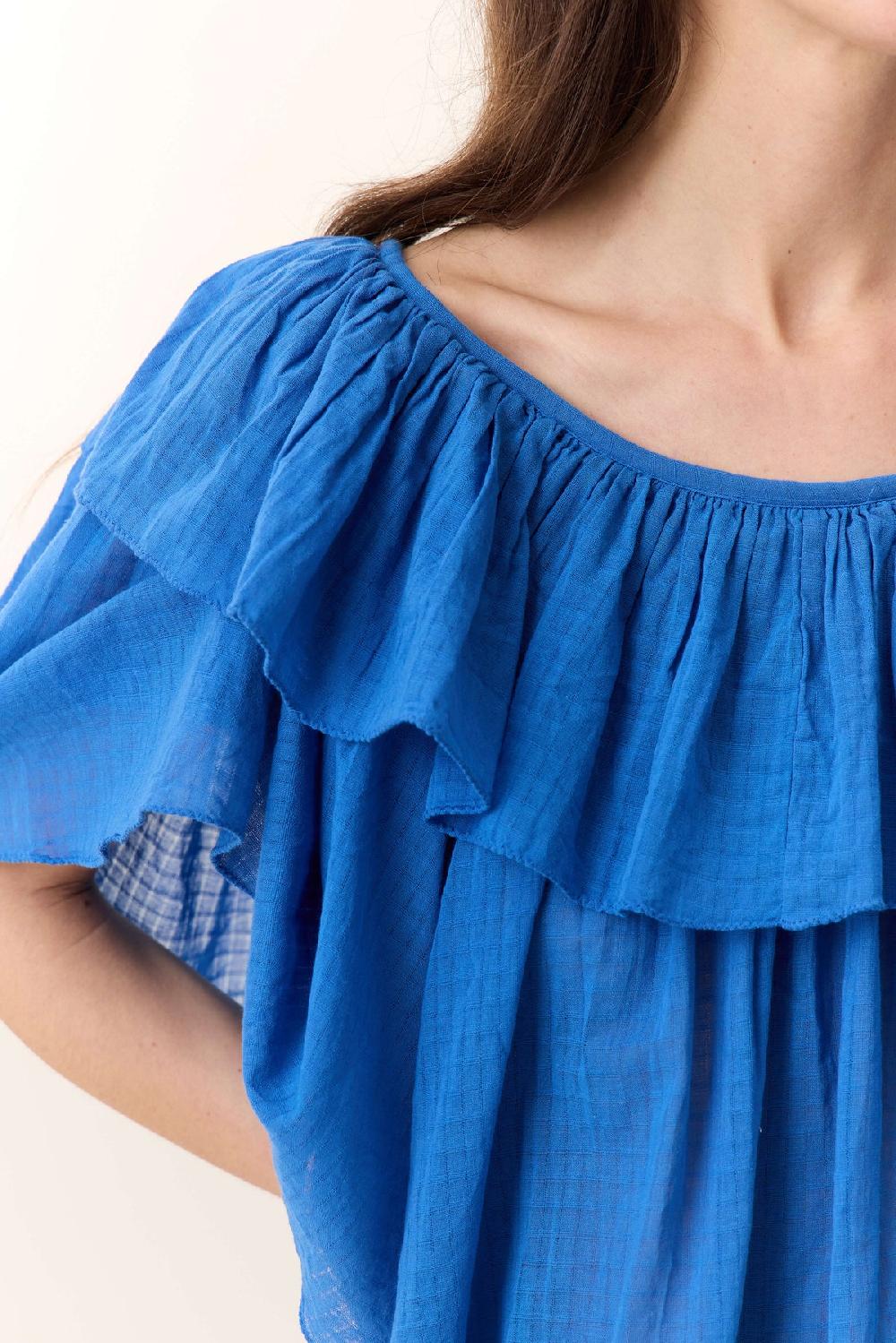 Leon & Harper Chemise Casey Plain Blue