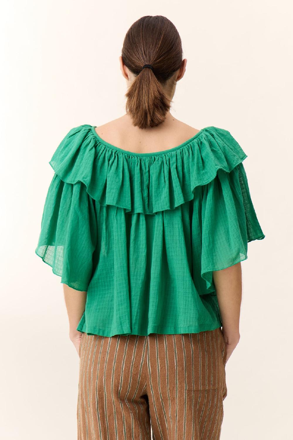 Leon & Harper Chemise Casey Plain Green