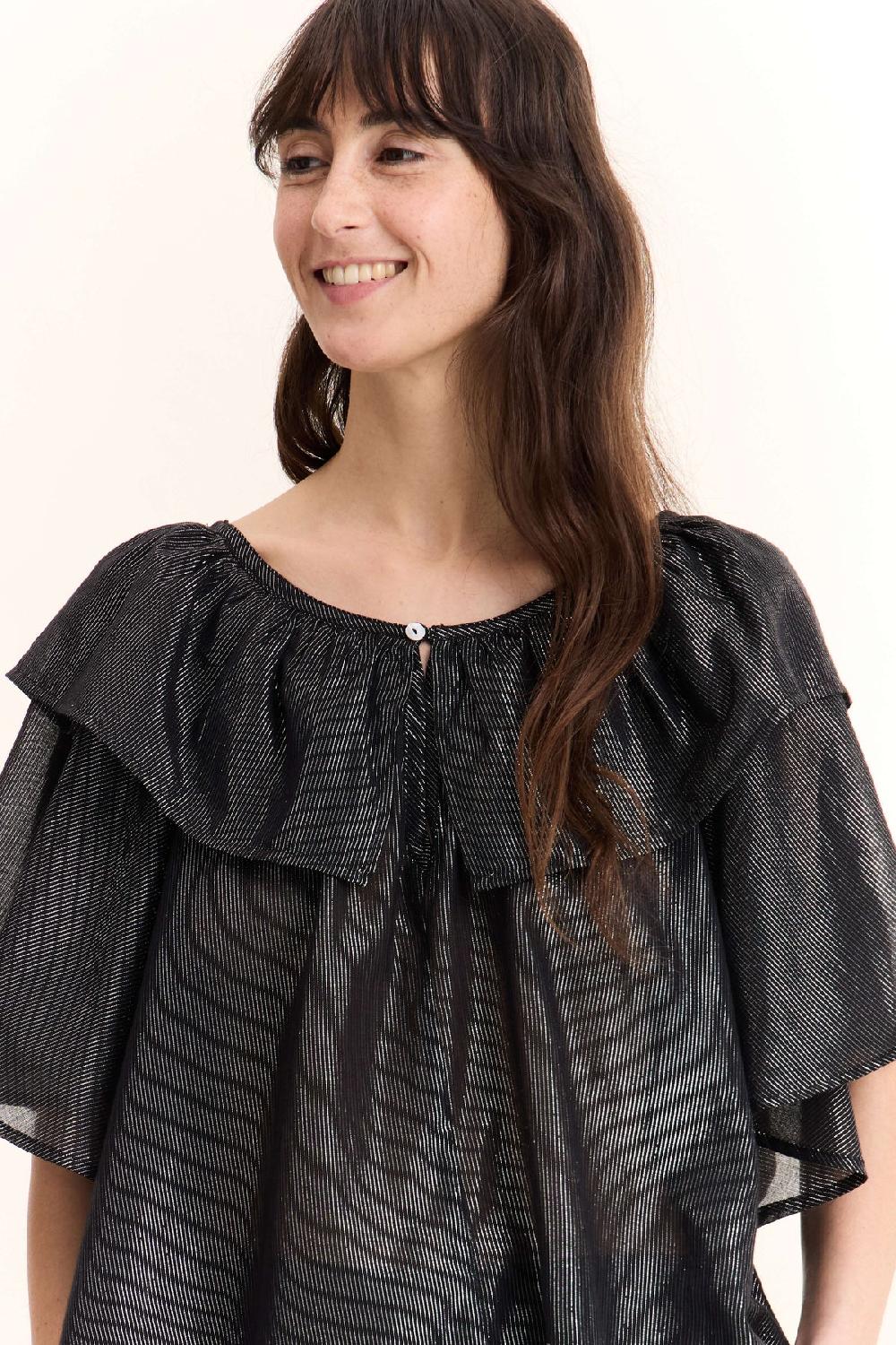 Leon & Harper Chemise Casey Strp Black