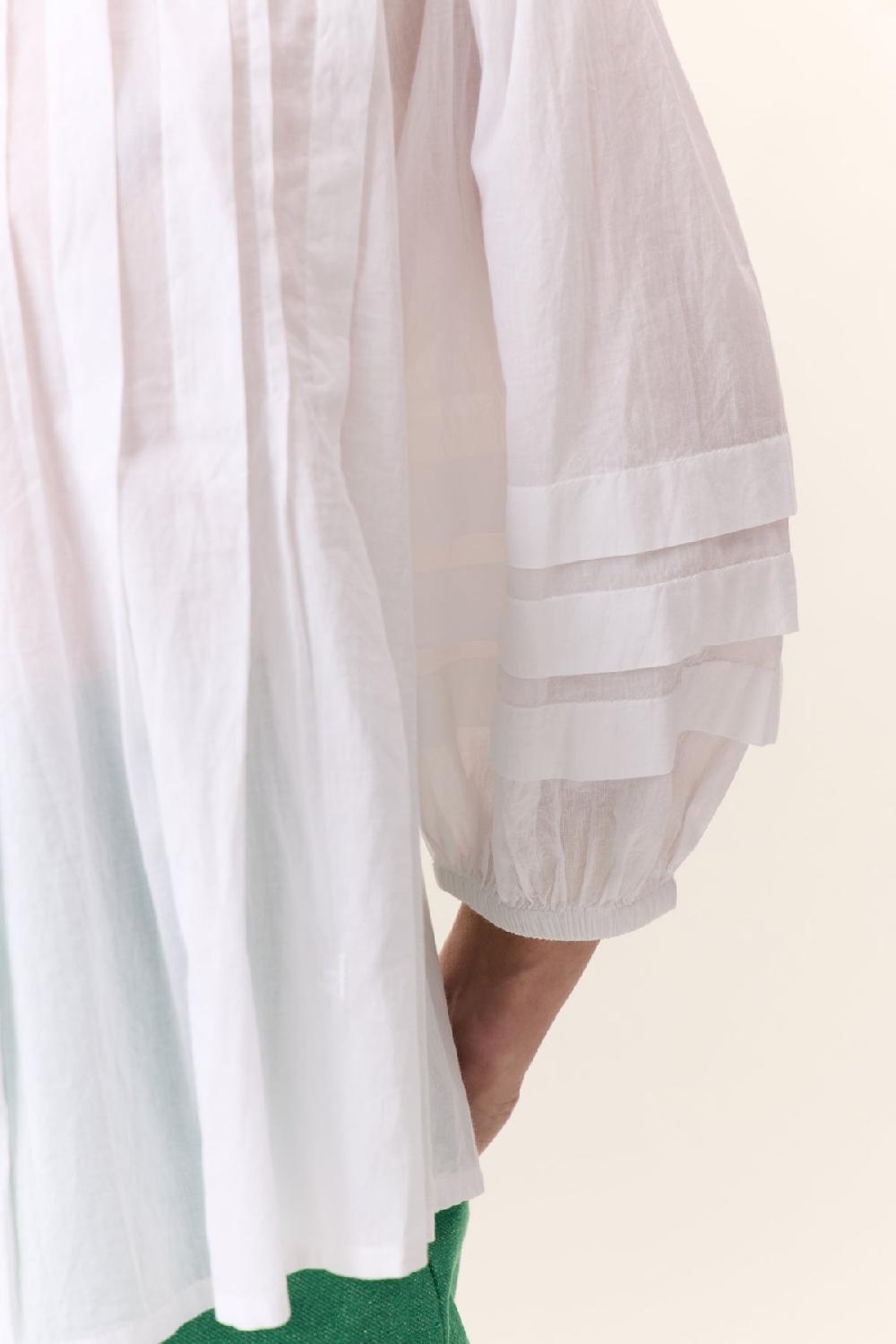 Leon & Harper Chemise Chimi Pleat White