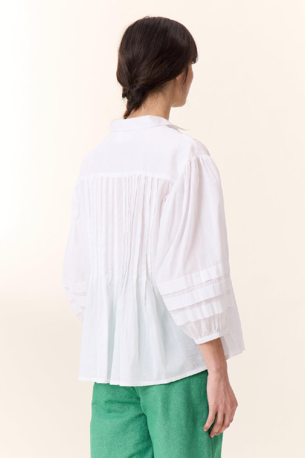 Leon & Harper Chemise Chimi Pleat White
