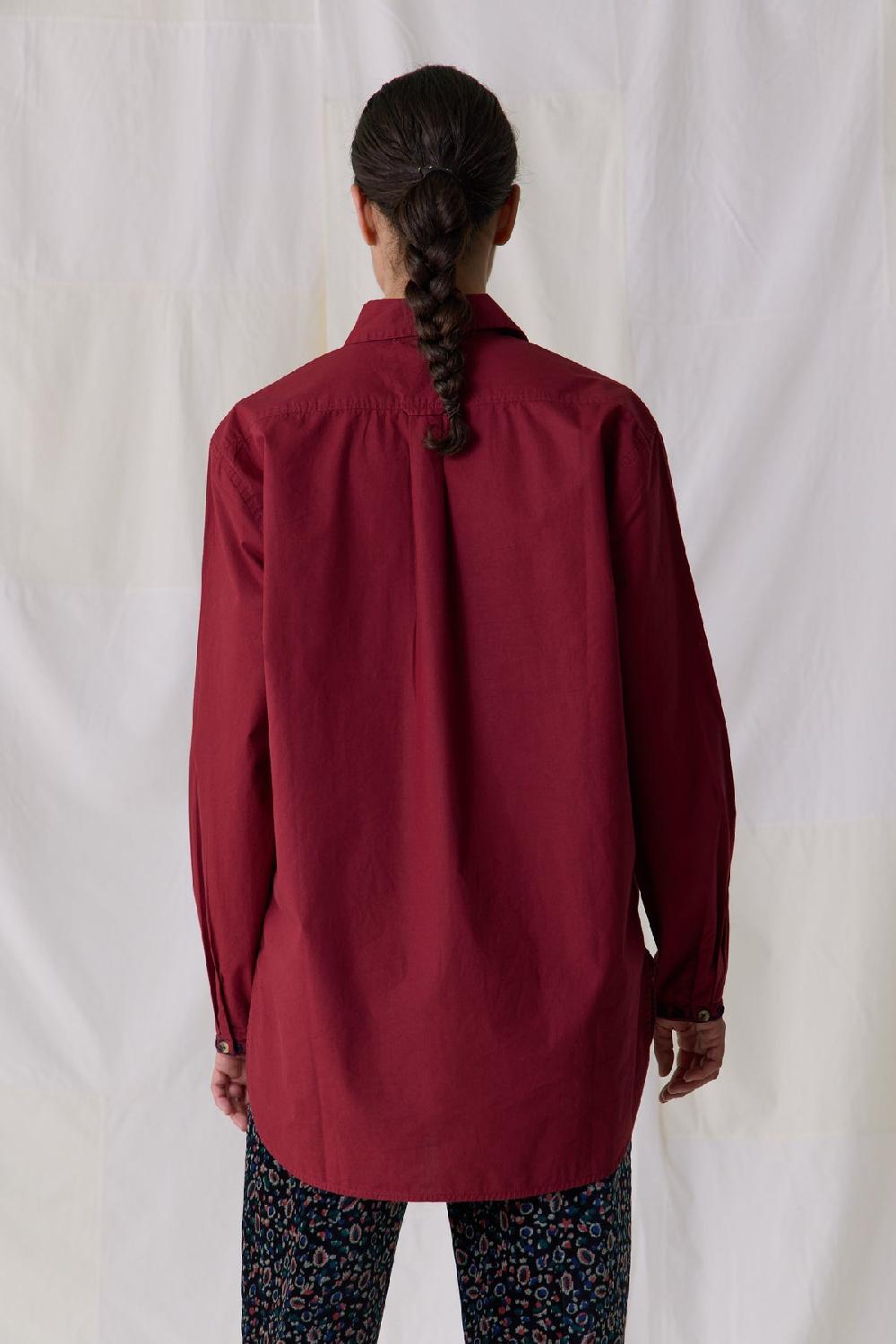 Leon & Harper Chemise Chipo Plain Carmin