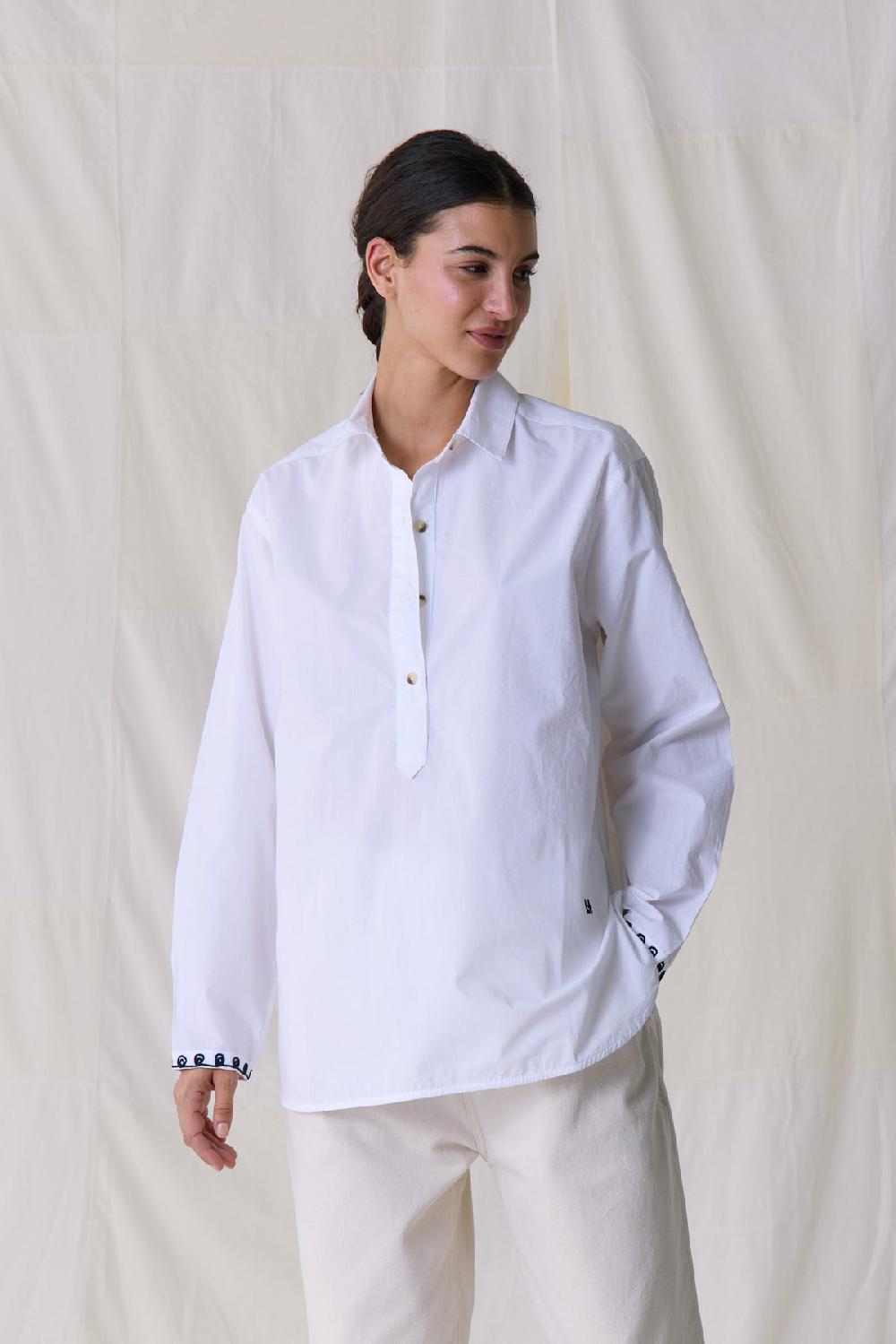 Leon & Harper Chemise Chipo Plain White