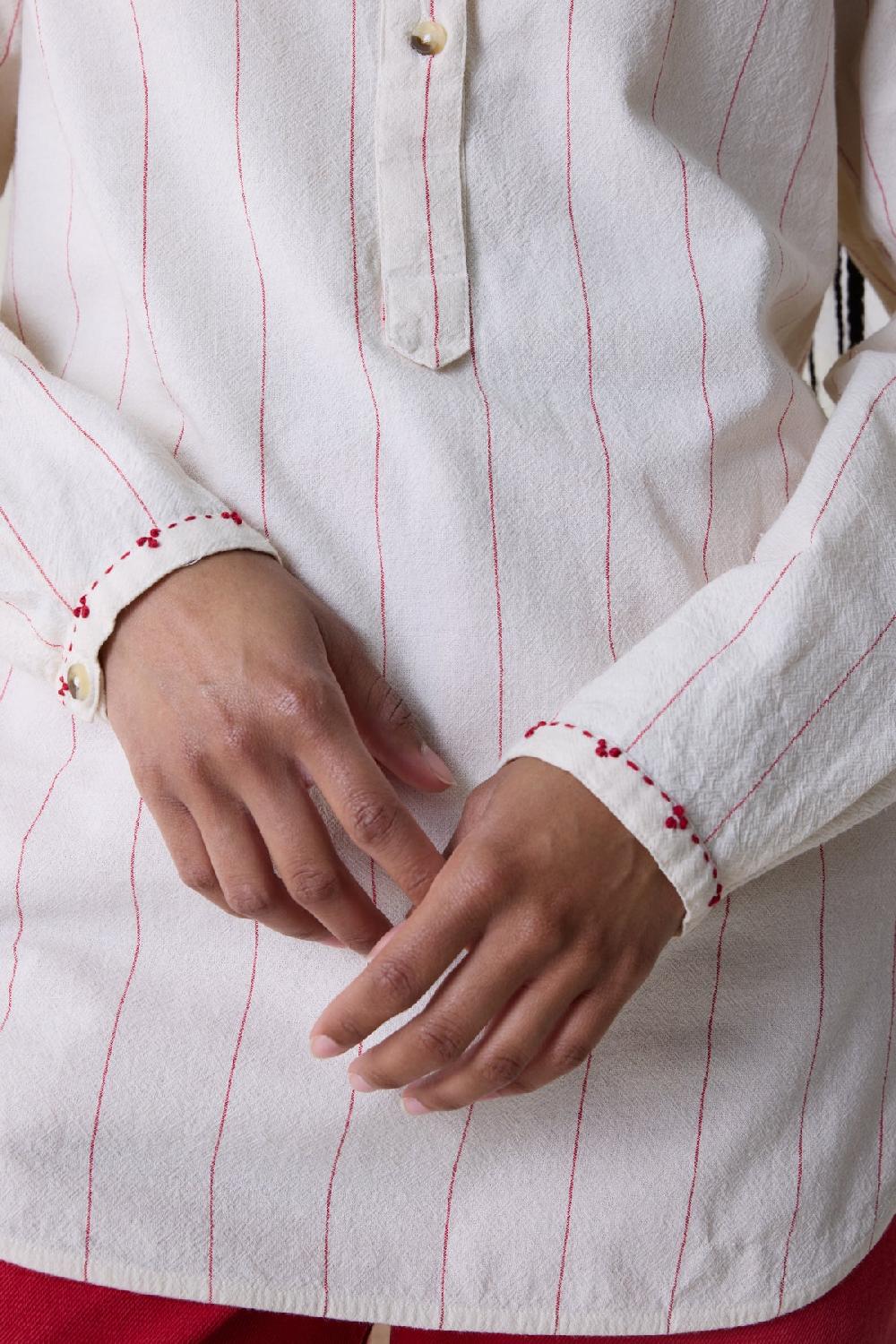 Leon & Harper Chemise Chipo Stripe Off White