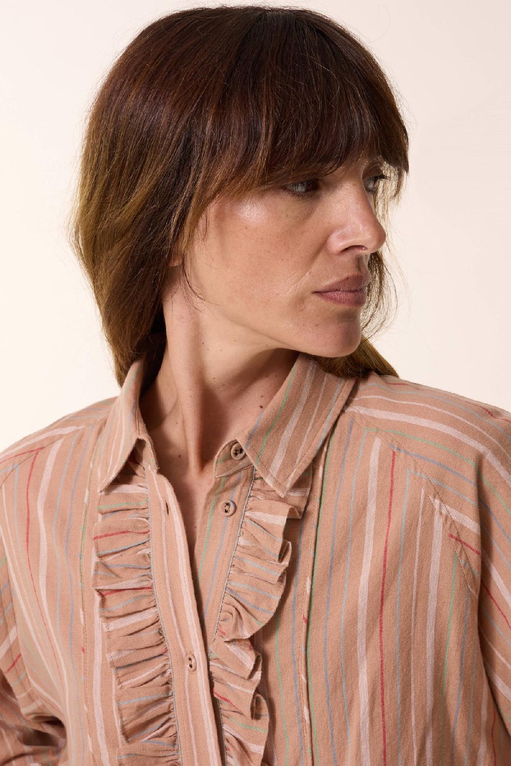 Leon & Harper Chemise Choral Multi Beige