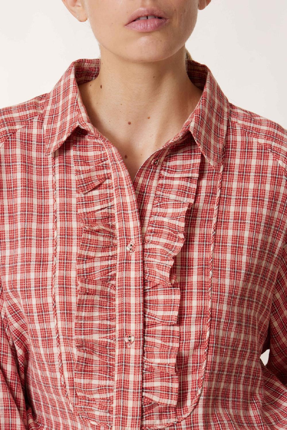 Leon & Harper Chemise Choral Multi Red