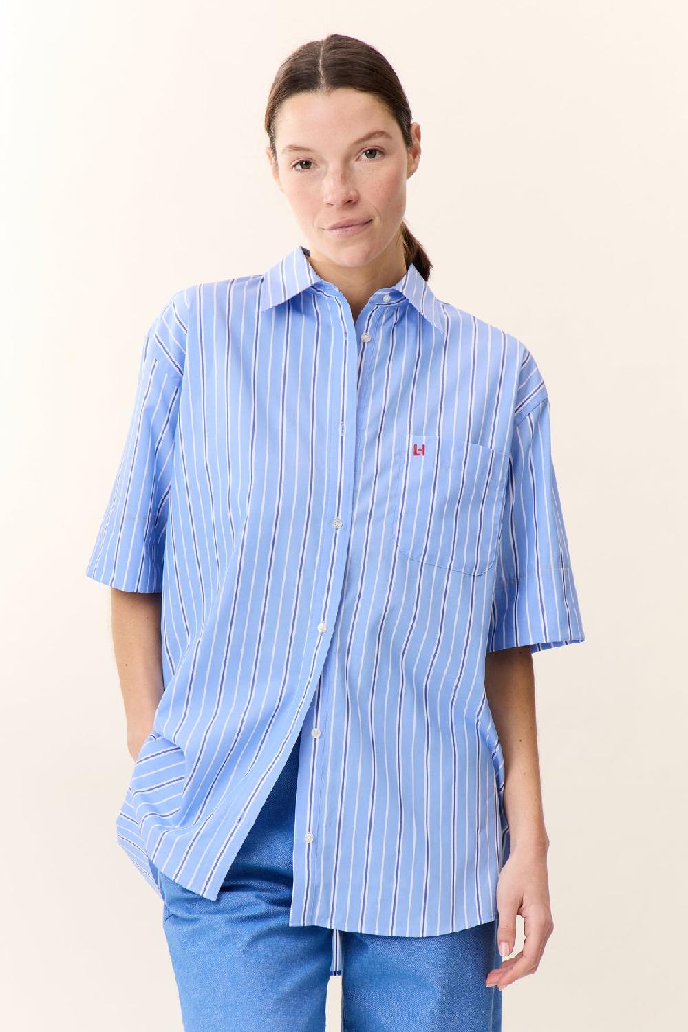 leon & harper Chemise Clay Strp Blue