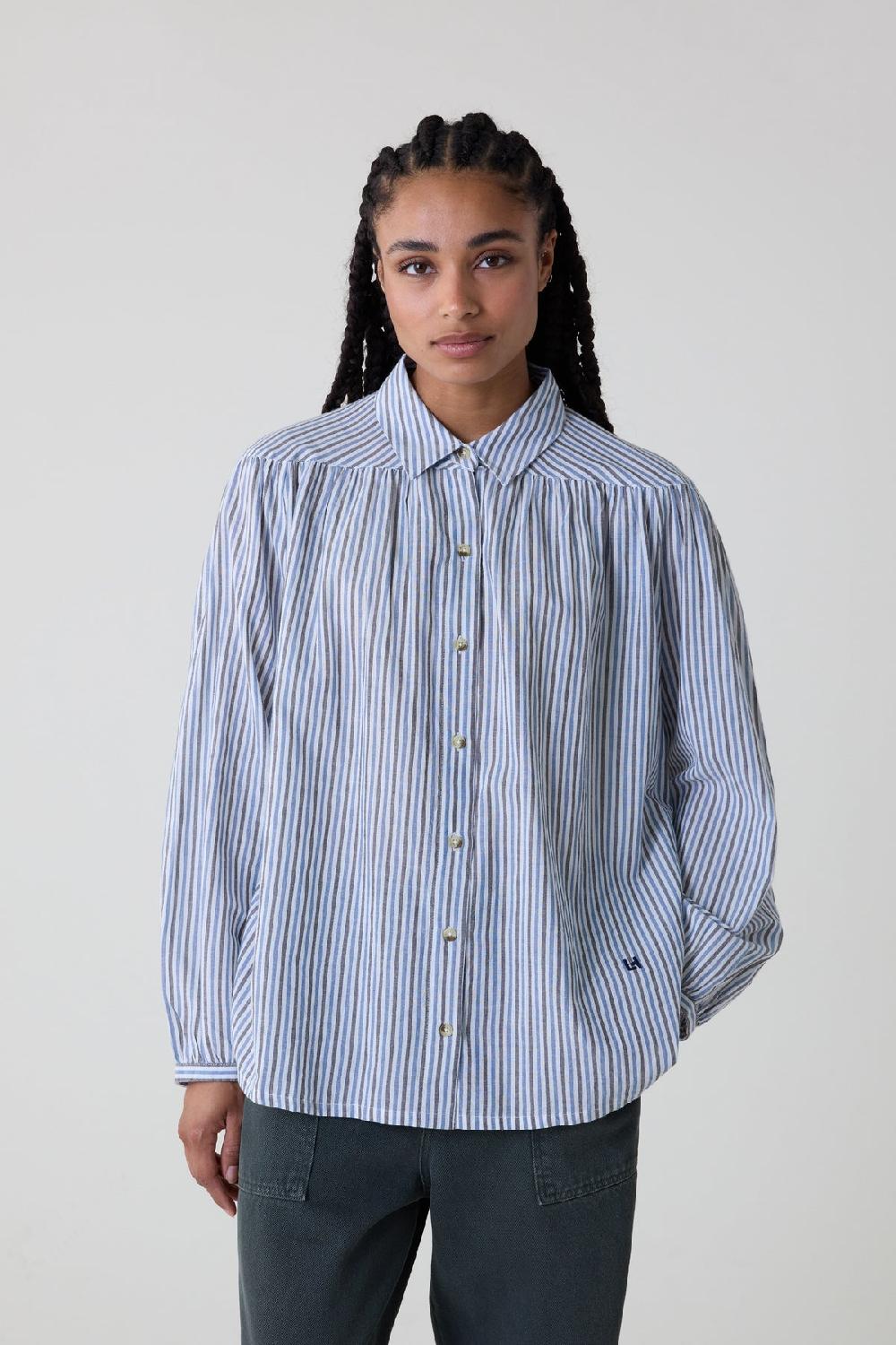 Leon & Harper Chemise Cloclo Stripe Blue