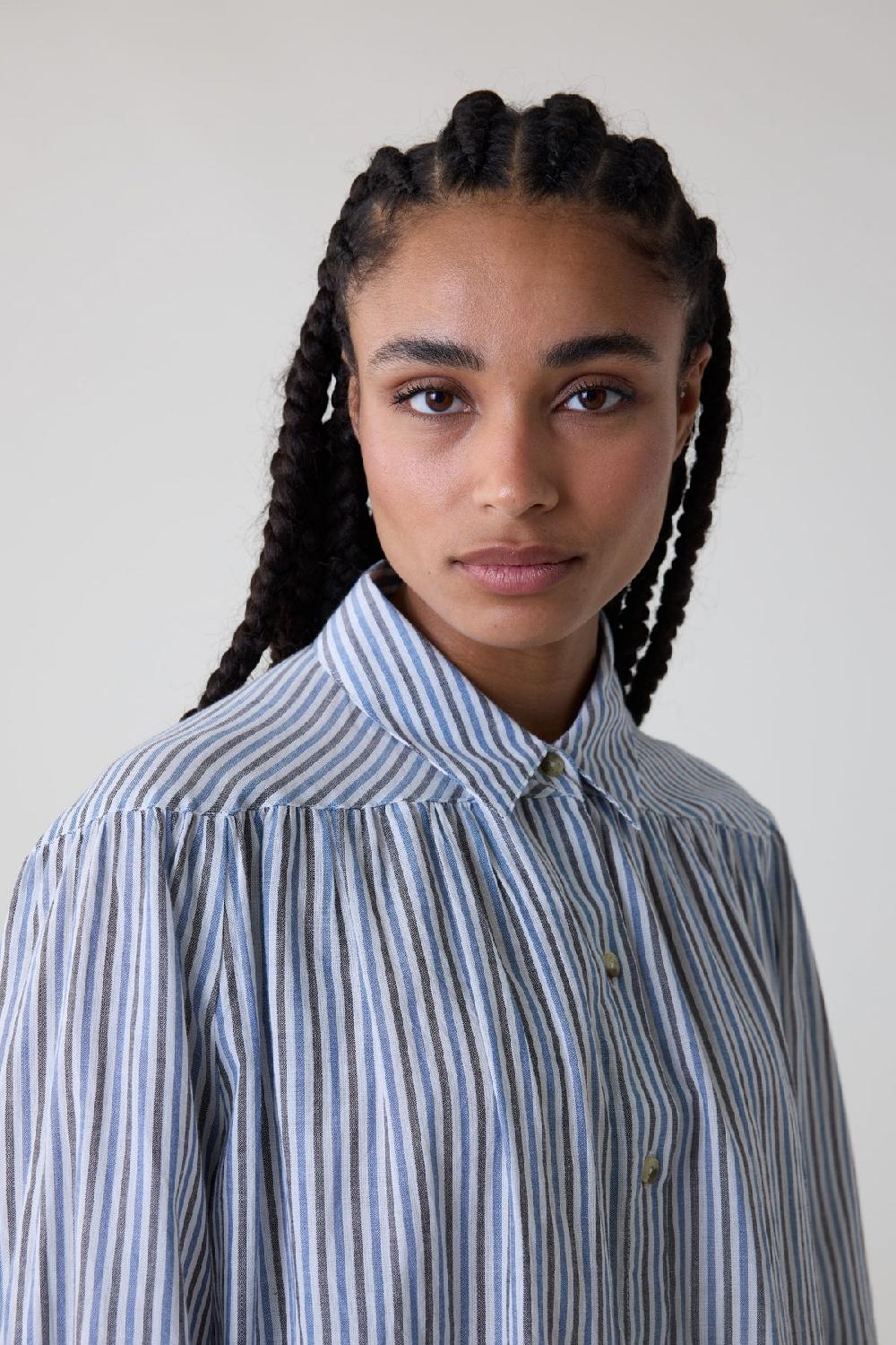 Leon & Harper Chemise Cloclo Stripe Blue