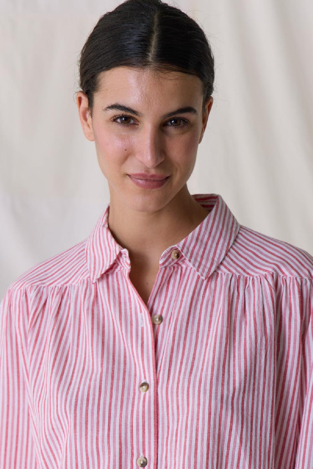 Leon & Harper Chemise Cloclo Stripe Red