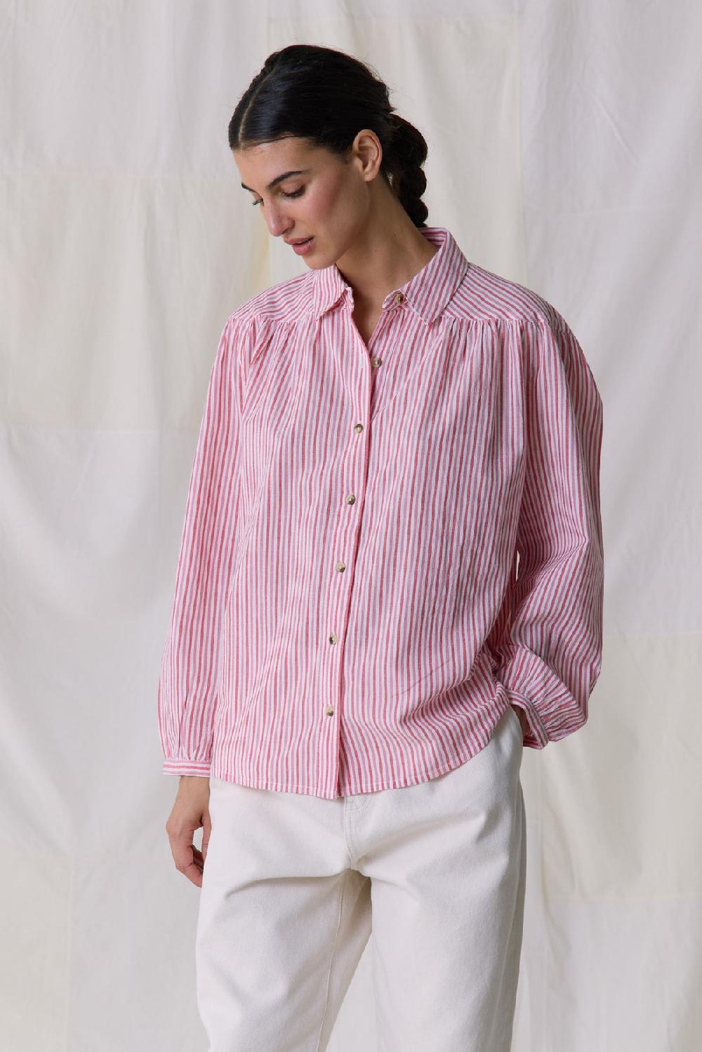 leon & harper Chemise Cloclo Stripe Red