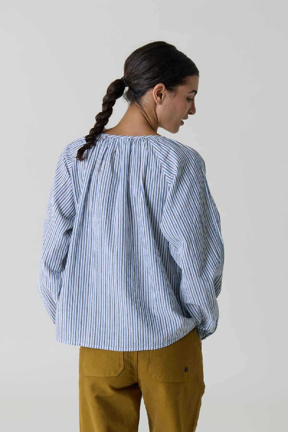 Leon & Harper Chemise Coalie Stripe Blue