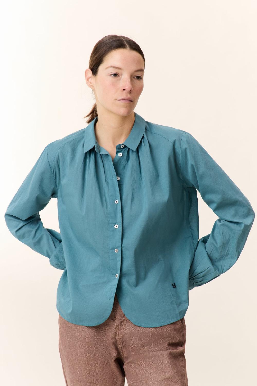 leon & harper Chemise Cob Pint Petrol