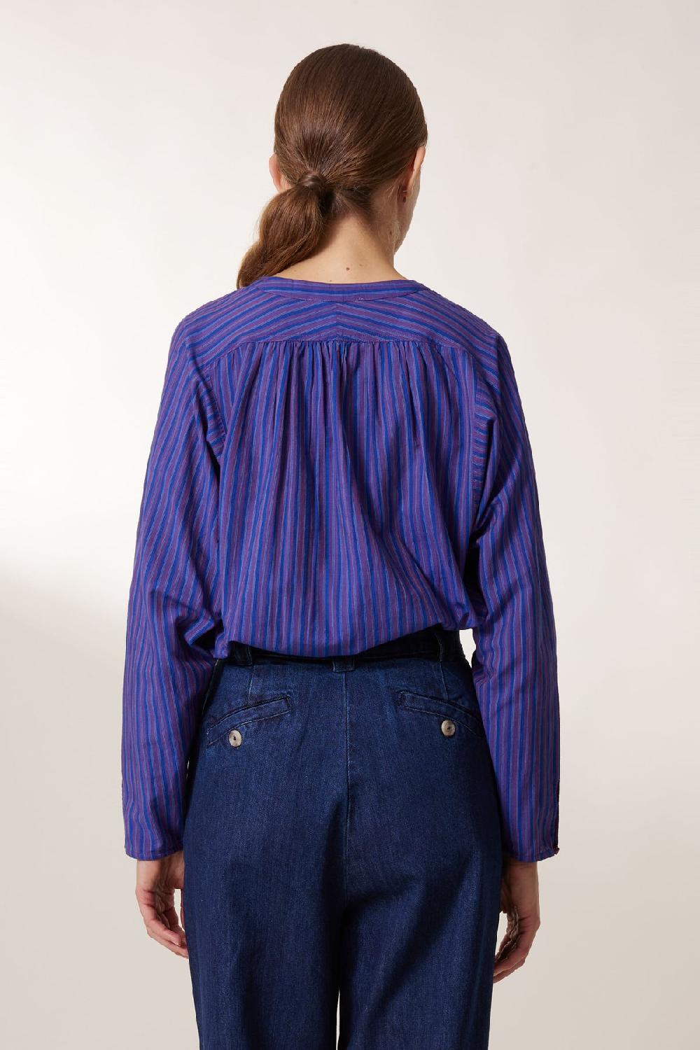 Leon & Harper Chemise Cole Stripe Purple