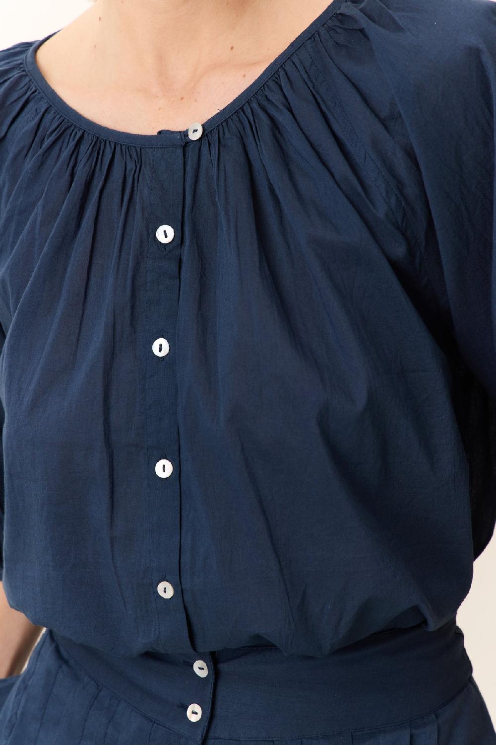 Leon & Harper Chemise Cool Pleat Black Iris