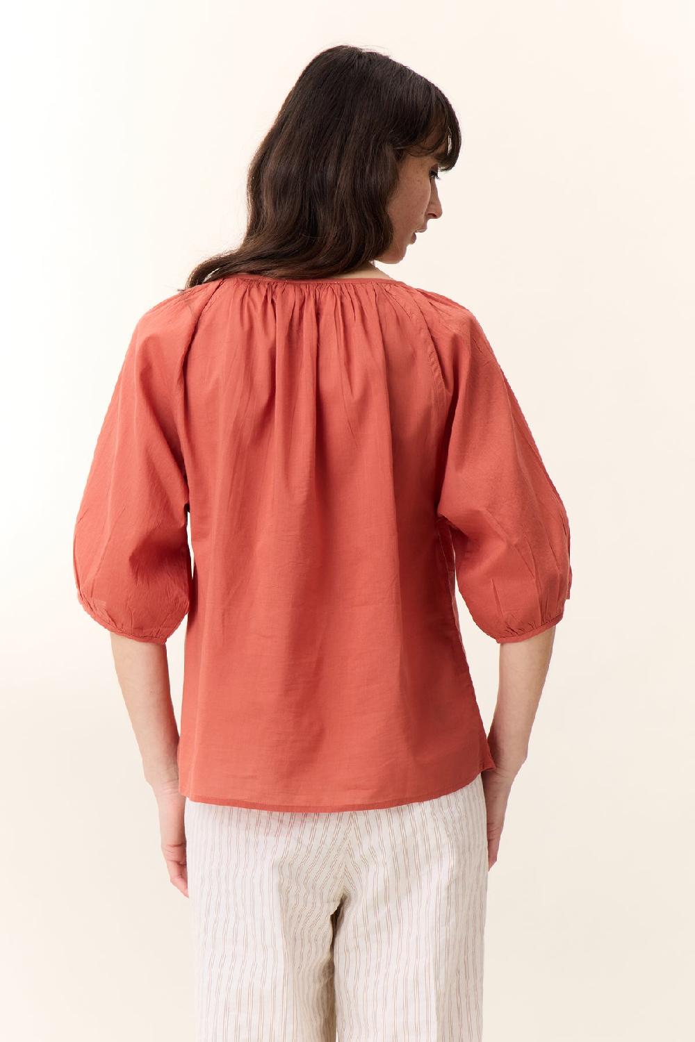 Leon & Harper Chemise Cool Pleat Terracotta