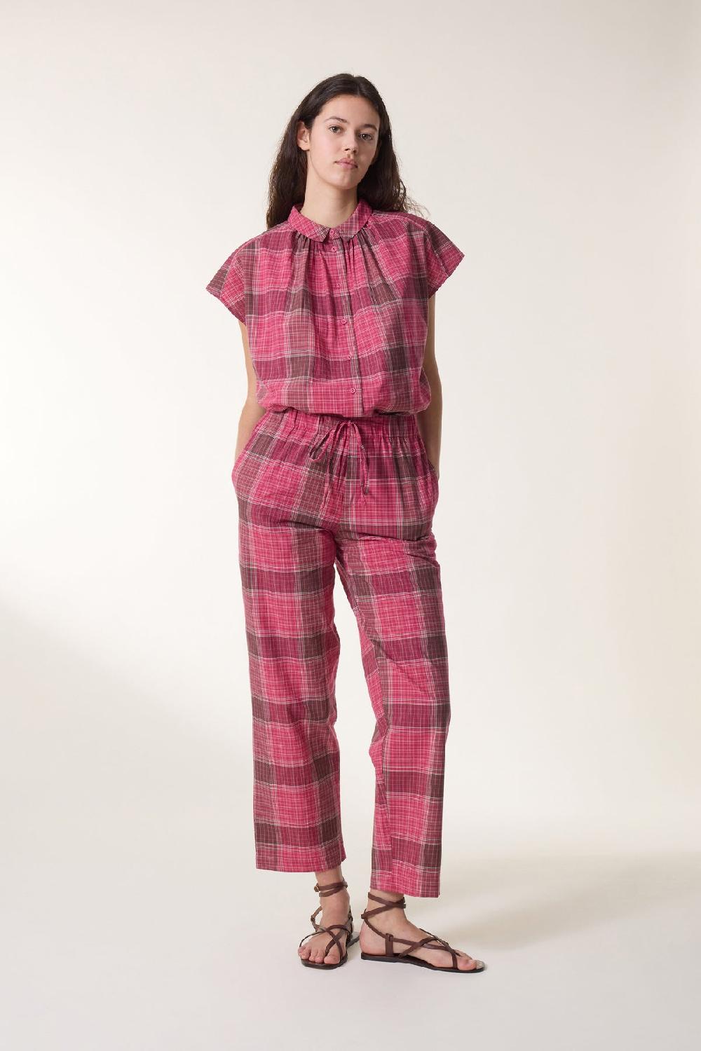 Leon & Harper Chemise Cotta Strght Red