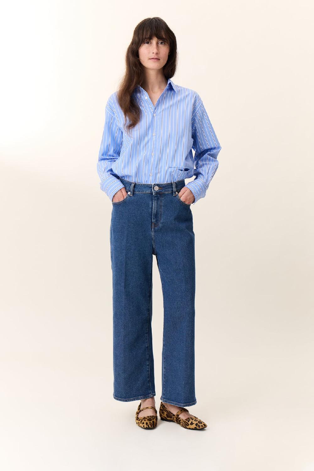 Leon & Harper Chemise Cyrce Strp Blue