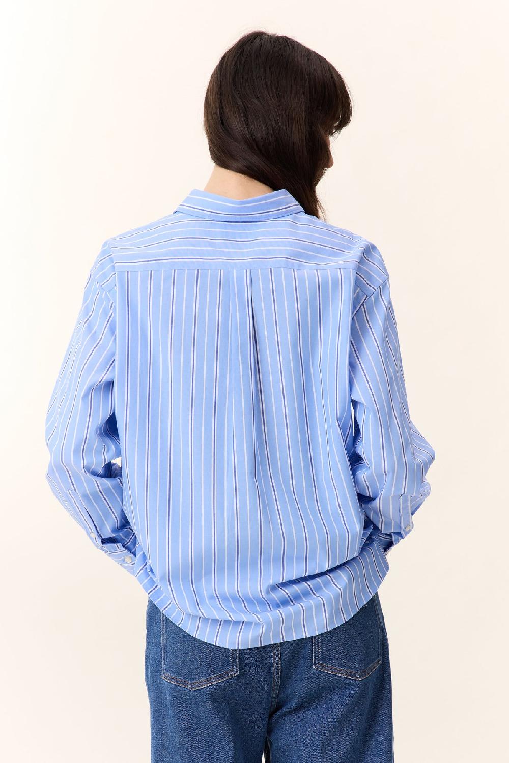 Leon & Harper Chemise Cyrce Strp Blue