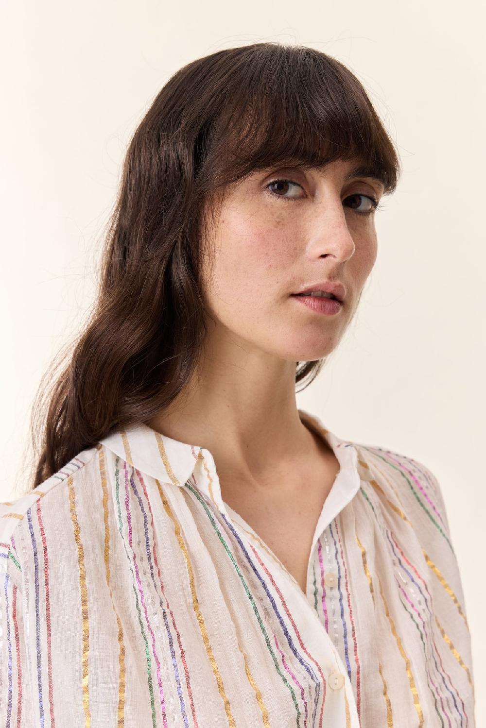 Leon & Harper Cob Strp Shirt Off White