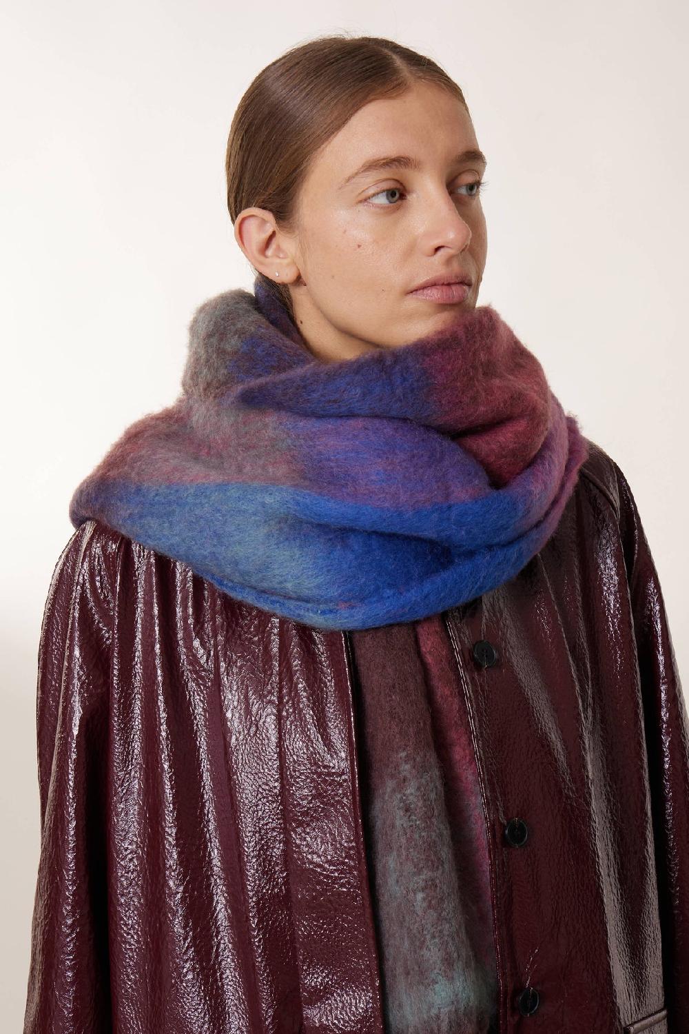 Leon & Harper Echarpe Elton Check3 Blue