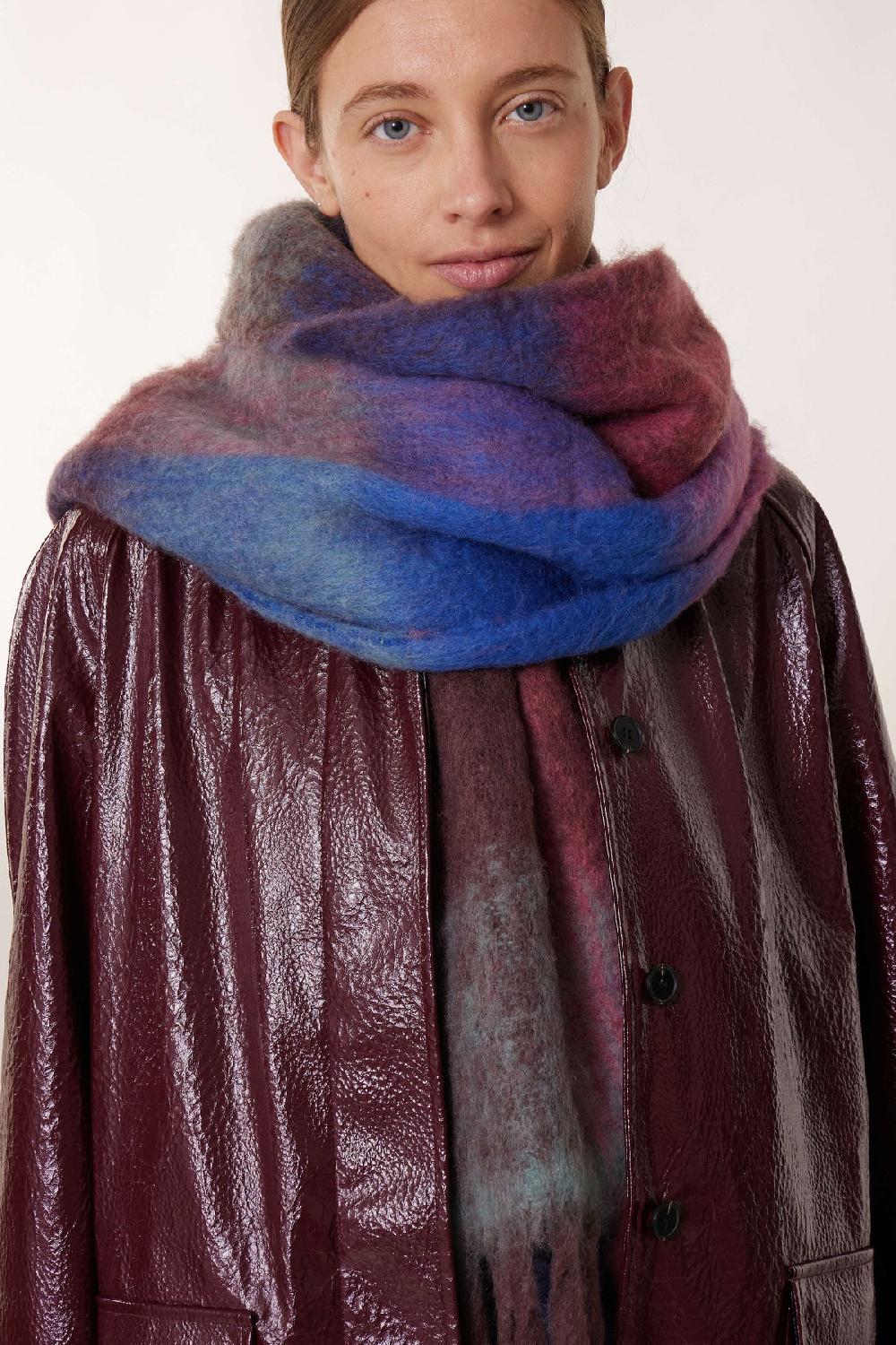 Leon & Harper Echarpe Elton Check3 Blue