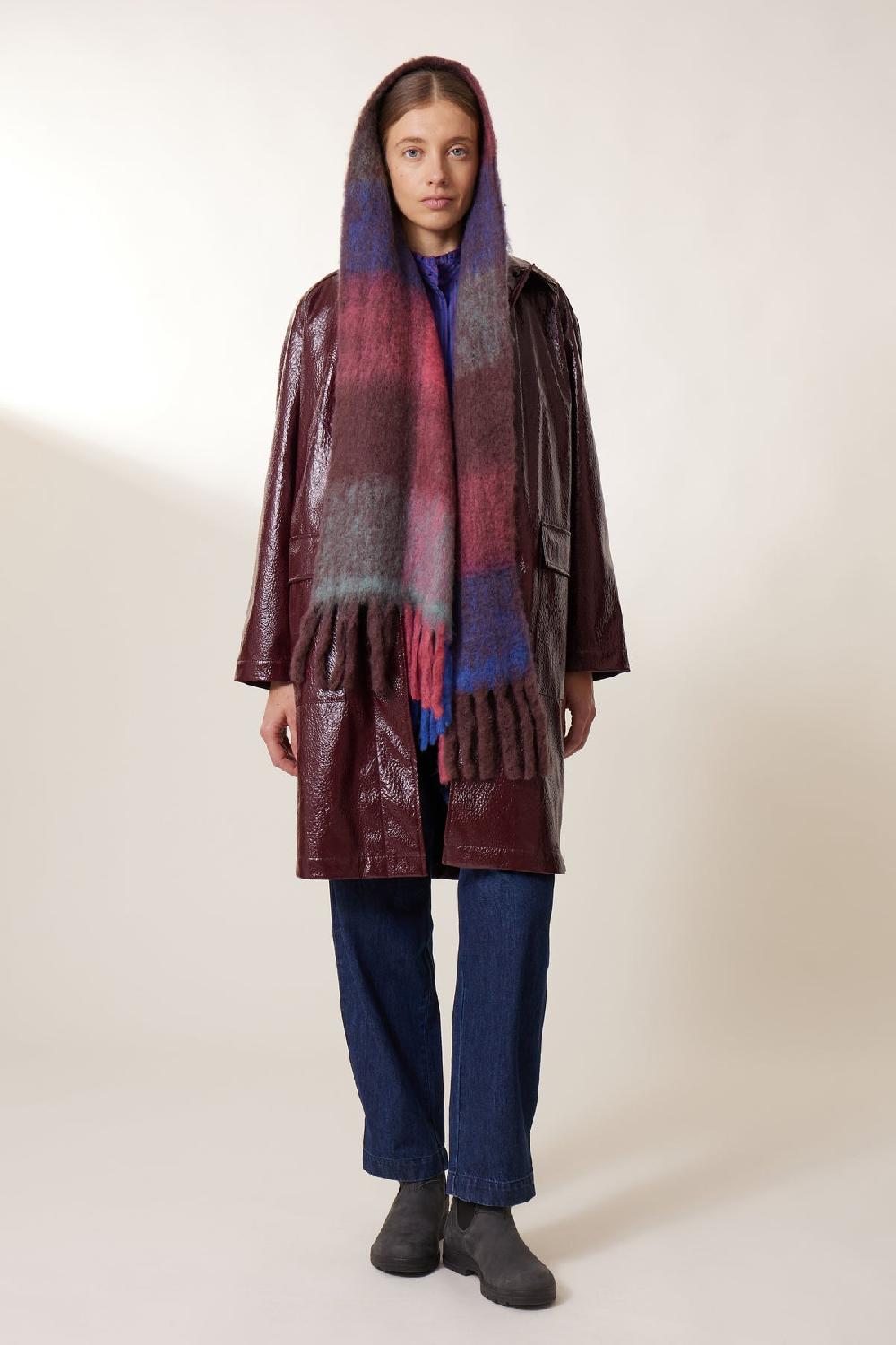 leon & harper Echarpe Elton Check3 Blue