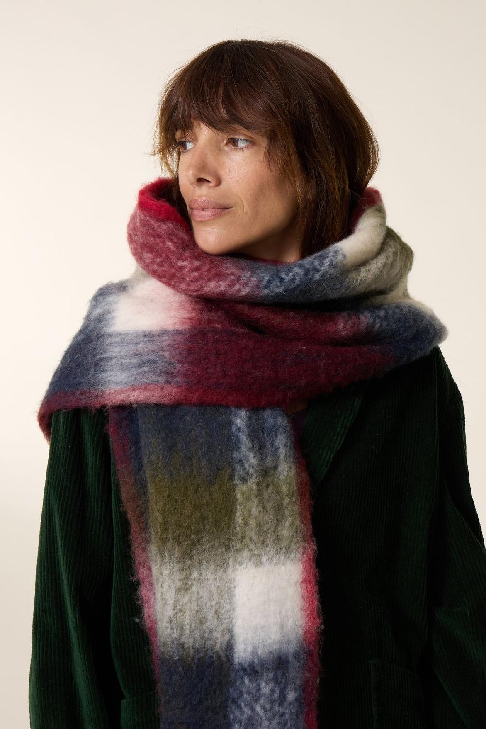 Leon & Harper Echarpe Elton Check3 Red