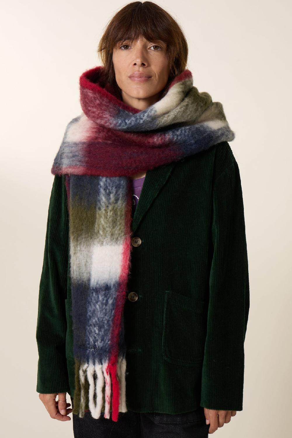 leon & harper Echarpe Elton Check3 Red